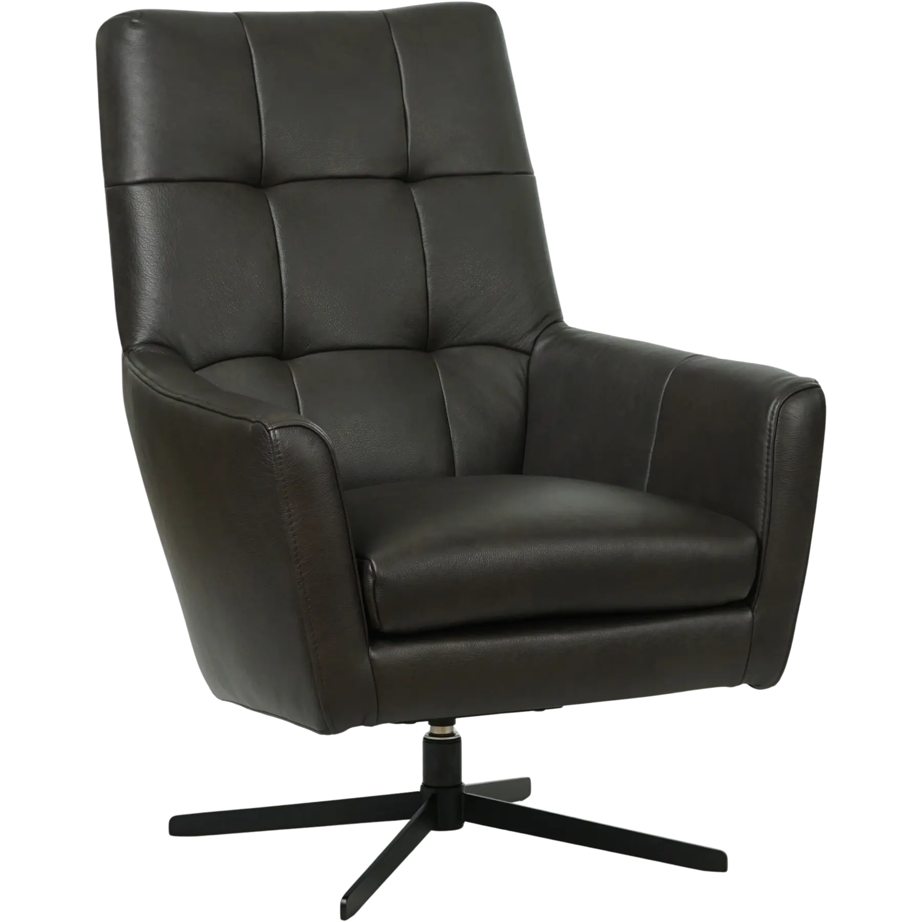 afbeelding van Leren draaifauteuil Central - Granada Graphite (donkergrijs)