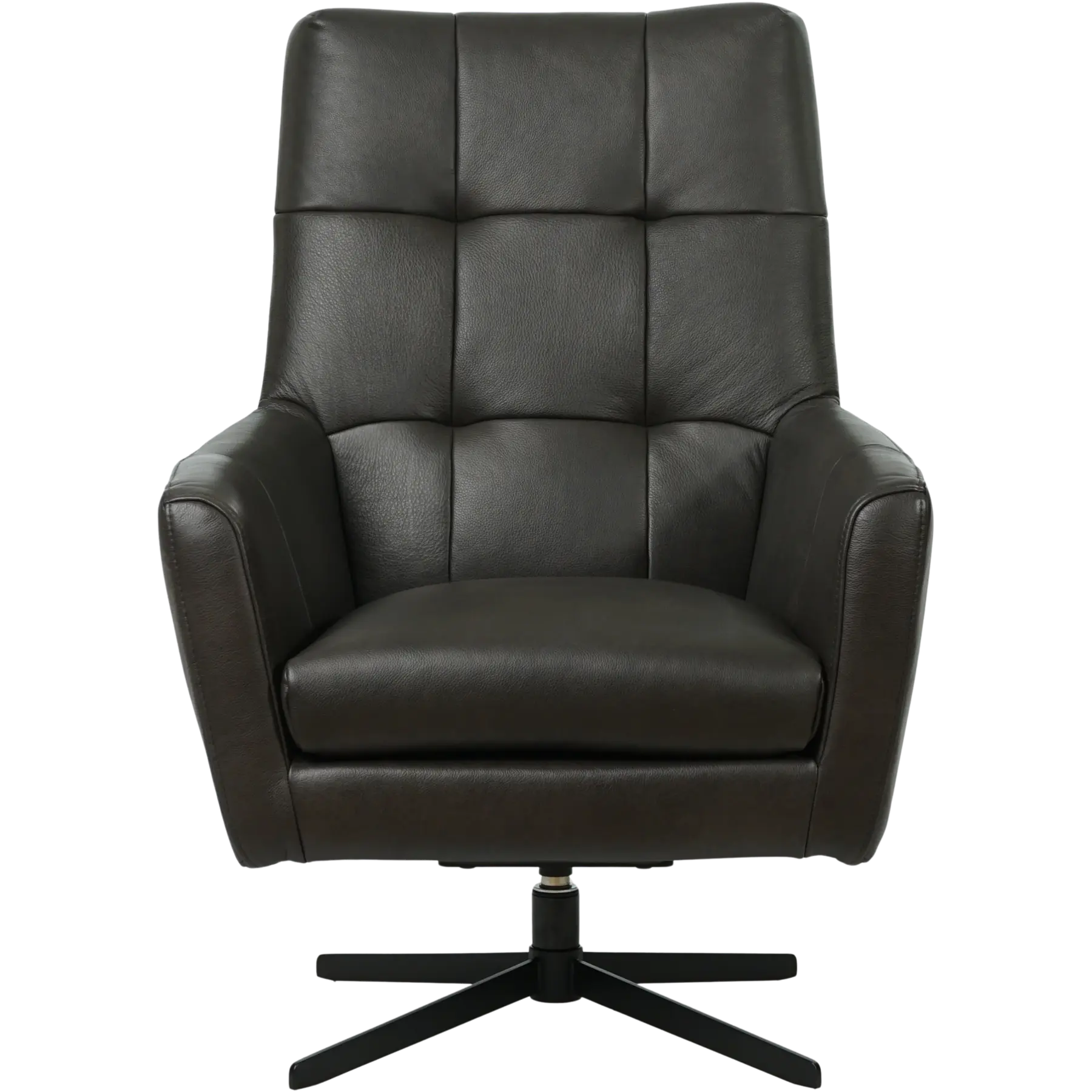afbeelding van Leren draaifauteuil Central - Granada Graphite (donkergrijs)