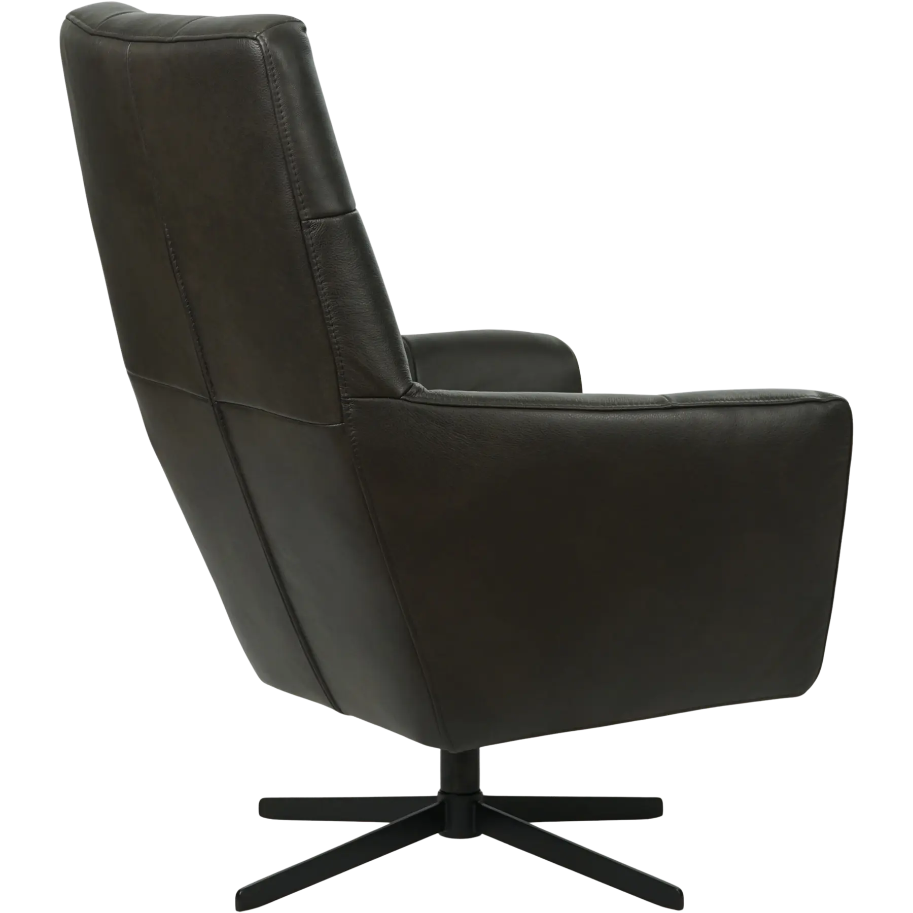 afbeelding van Leren draaifauteuil Central - Granada Graphite (donkergrijs)