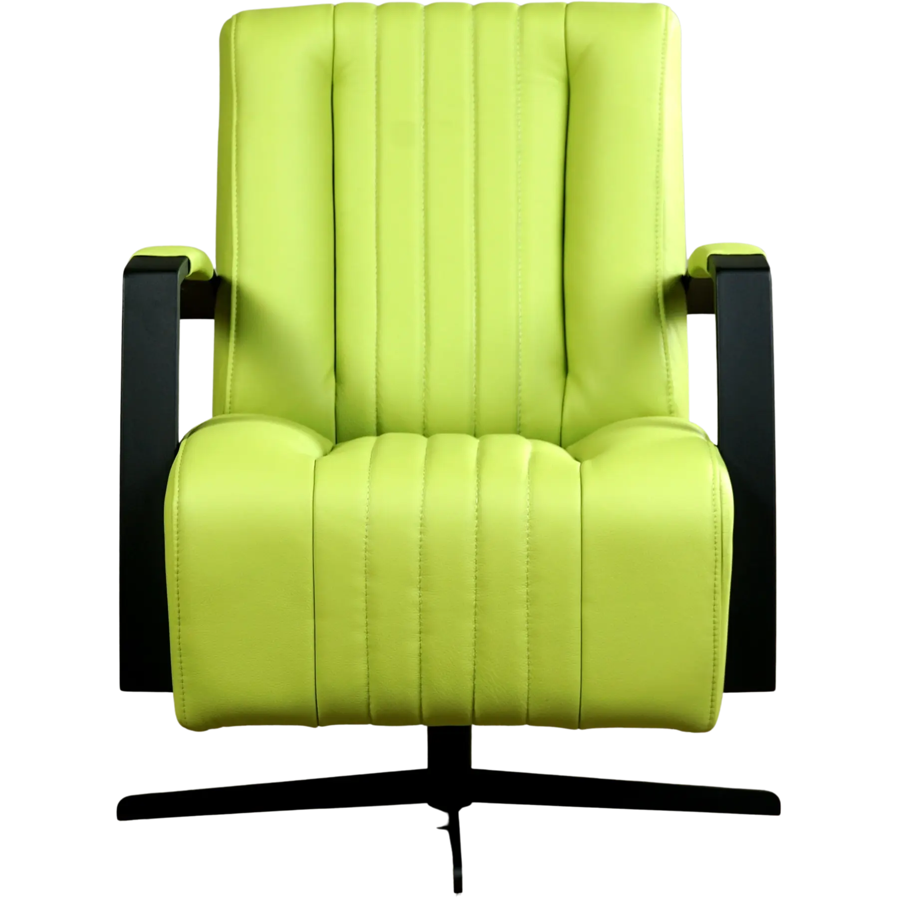 afbeelding van Leren draaifauteuil Galaxy - Toledo Lime (felgroen) - Stervoet zwart
