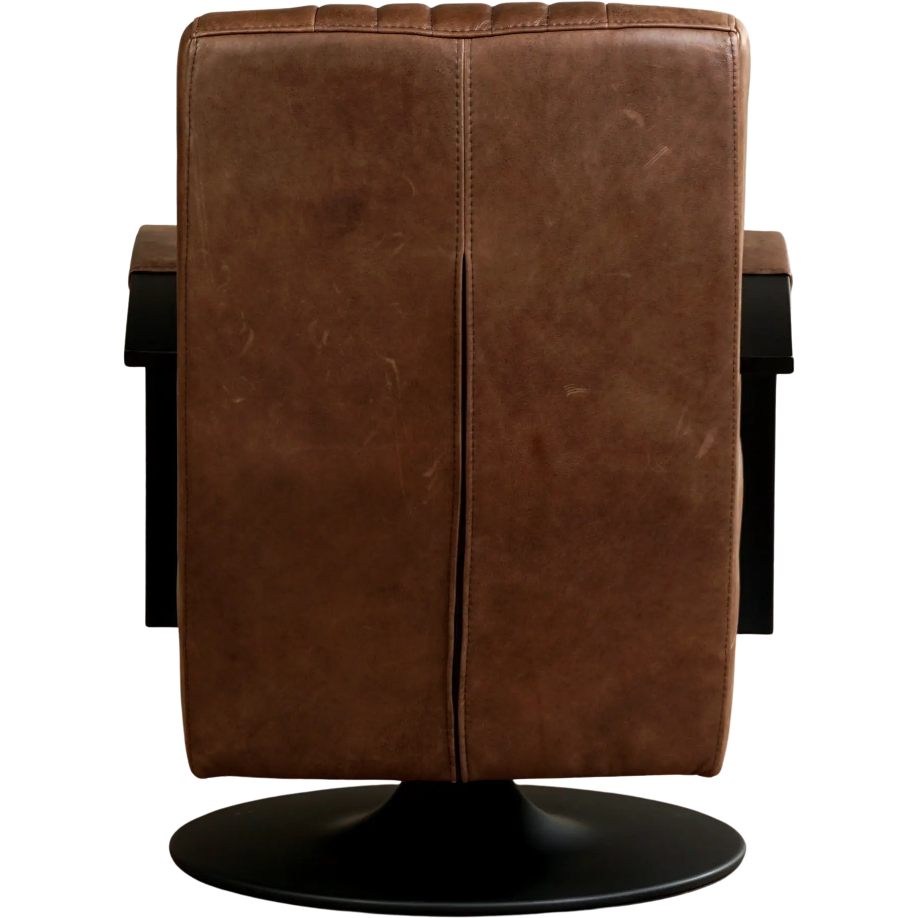 afbeelding van Leren draaifauteuil Galaxy - Vintage Brown (bruin) - Schotelvoet zwart