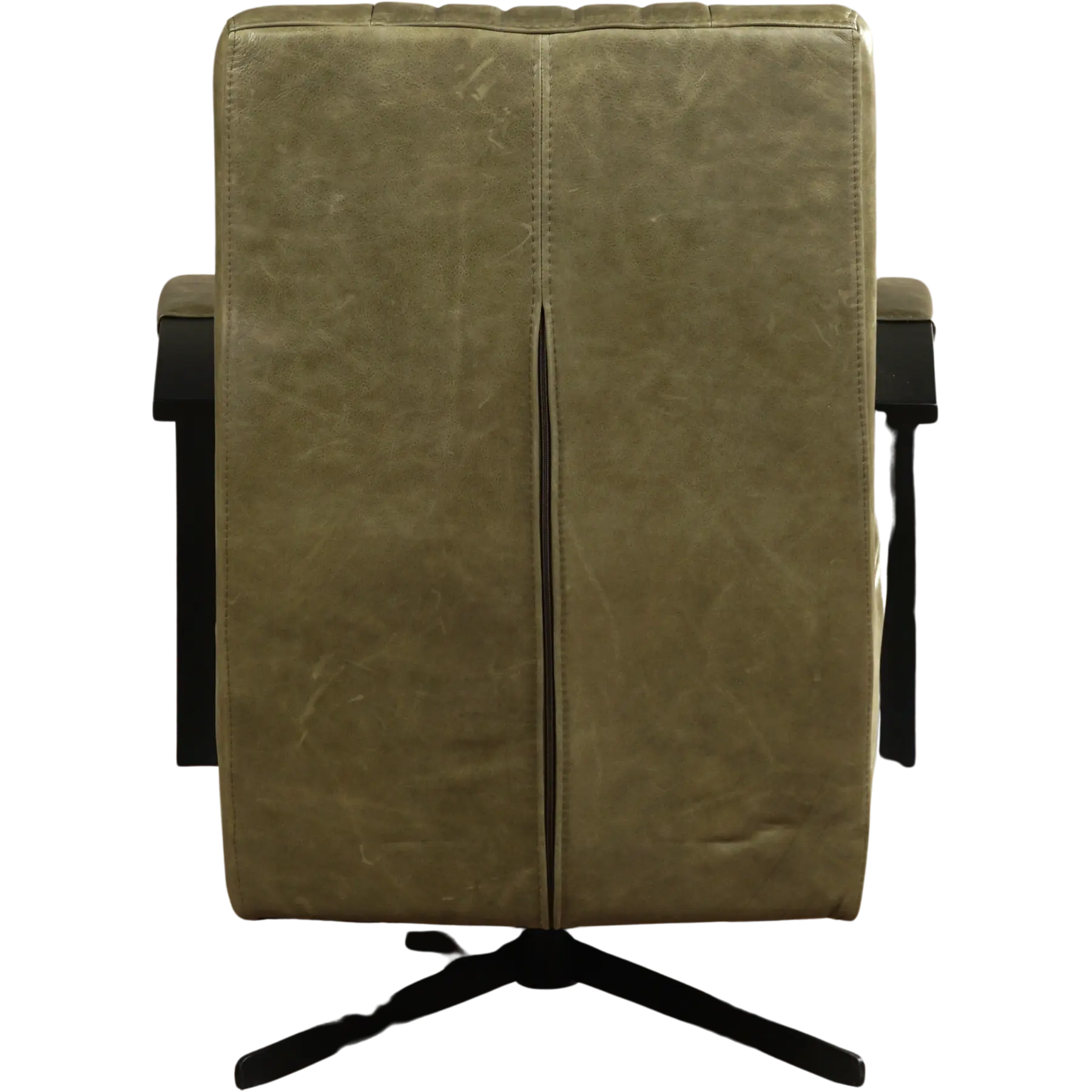 afbeelding van Leren draaifauteuil Galaxy - Vintage Olive (olijf/groen) - Stervoet zwart
