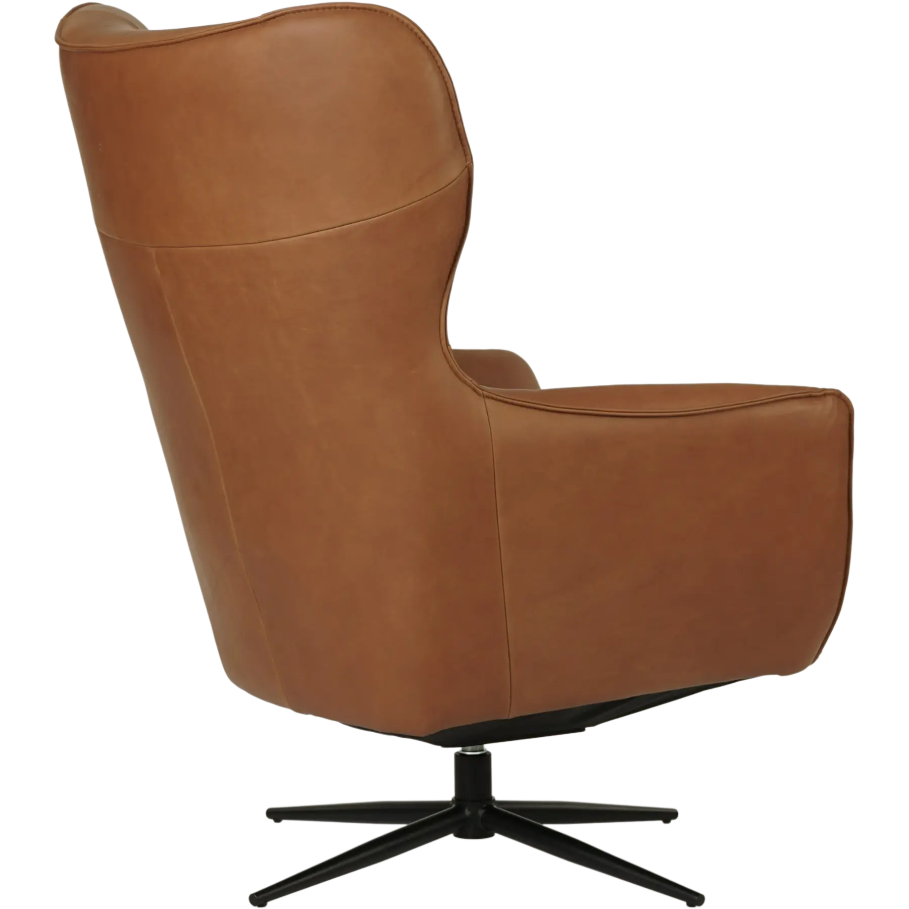 afbeelding van Leren draaifauteuil Leaf - Rancho Cognac (cognac) - Stervoet zwart
