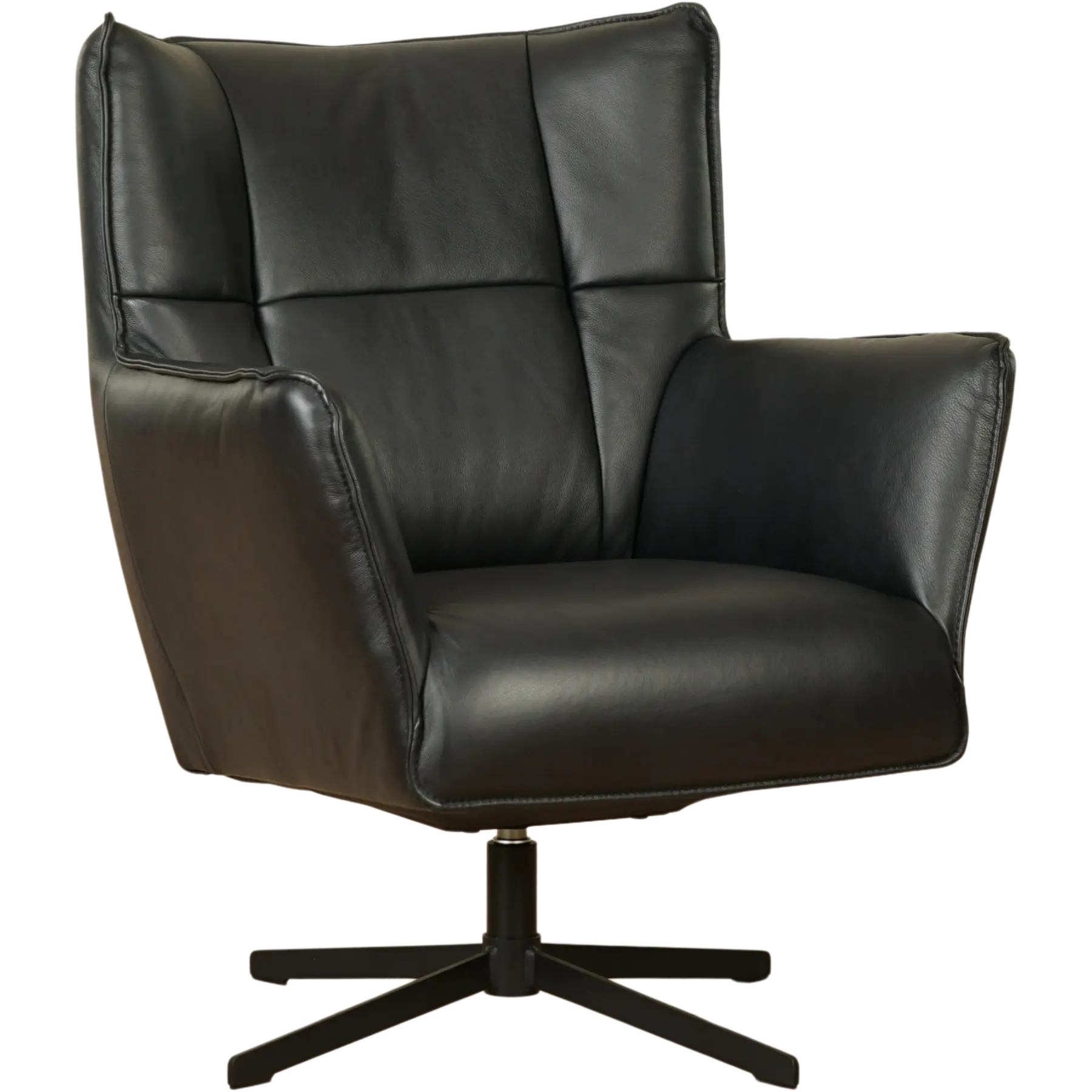 afbeelding van Leren draaifauteuil Lovely - Granada Black (zwart)