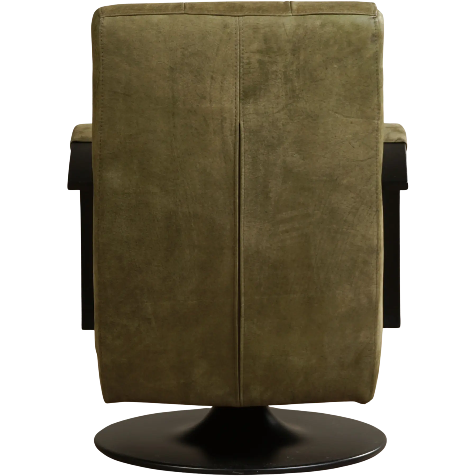 afbeelding van Leren draaifauteuil Mind - Kenia Olive (olijf) - Schotelvoet zwart