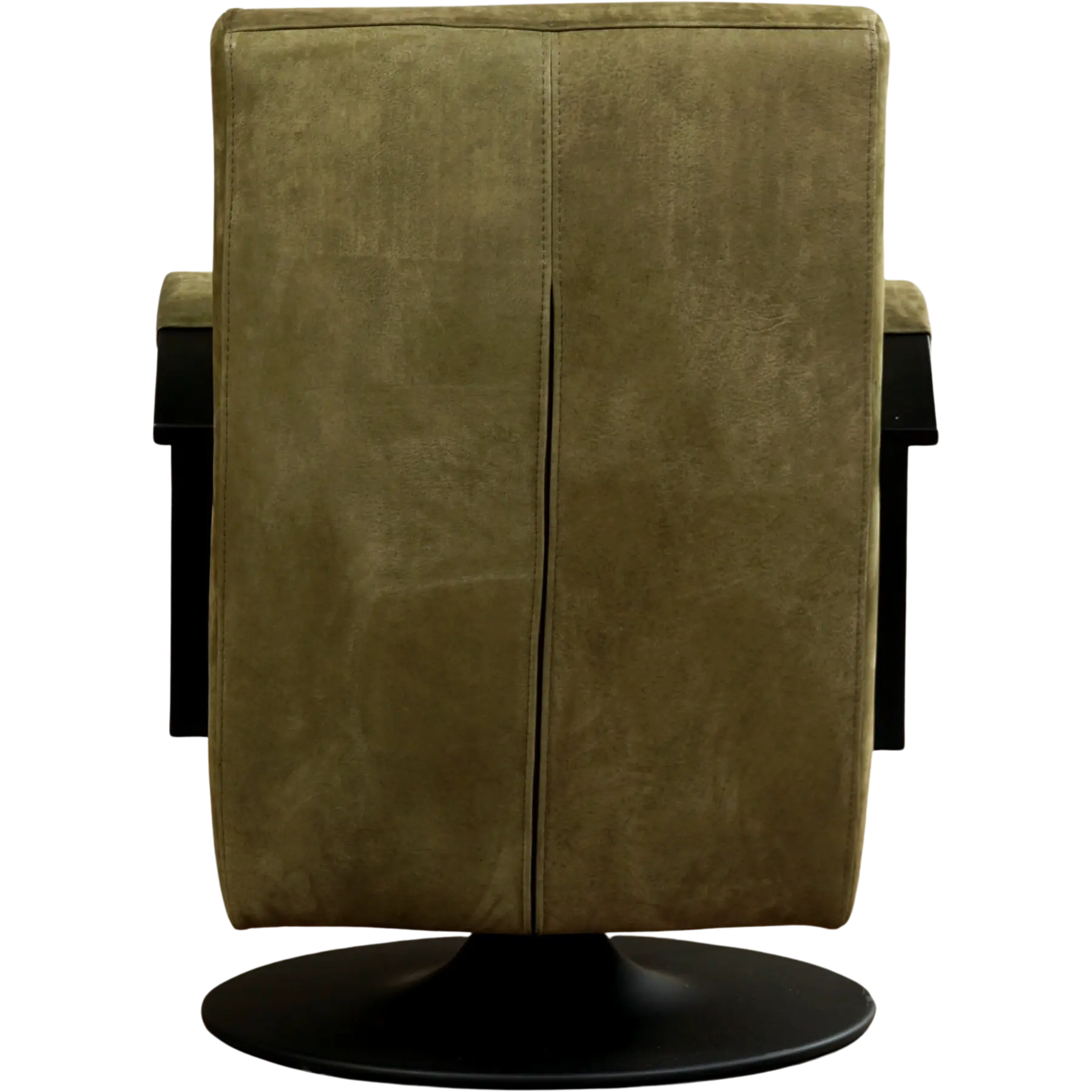 afbeelding van Leren draaifauteuil Mood - Kenia Olive (olijf) - Schotelvoet zwart
