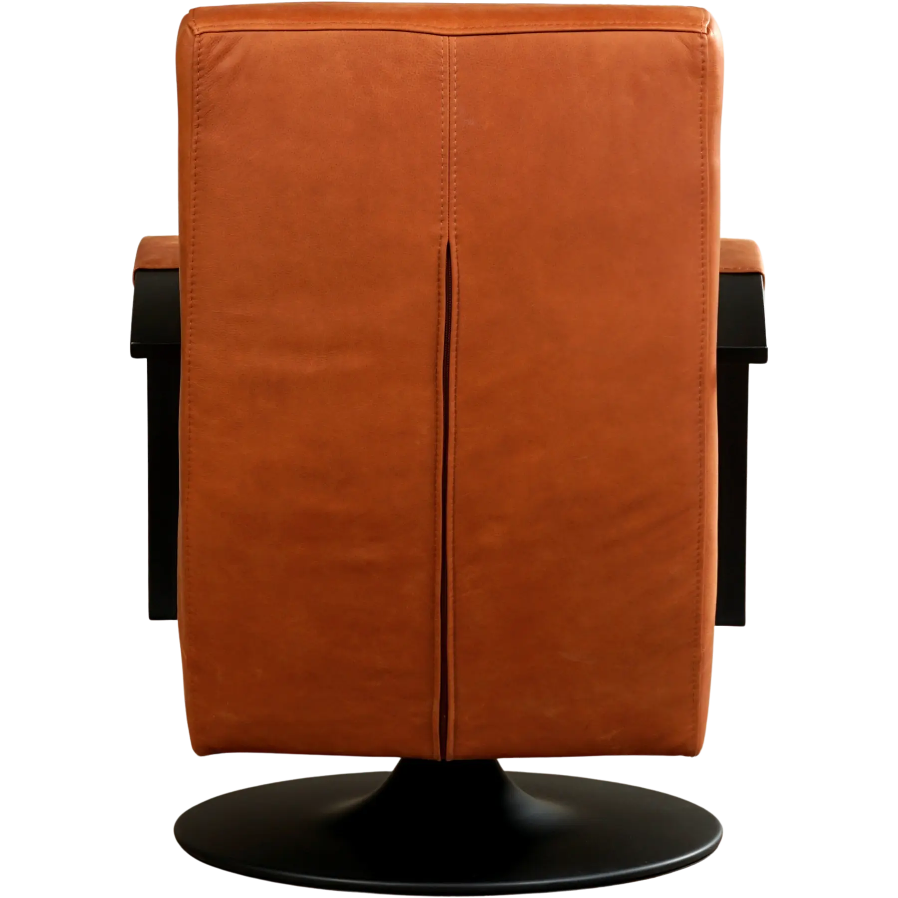 afbeelding van Leren draaifauteuil Mood - Rancho Cognac (cognac) - Schotelvoet zwart