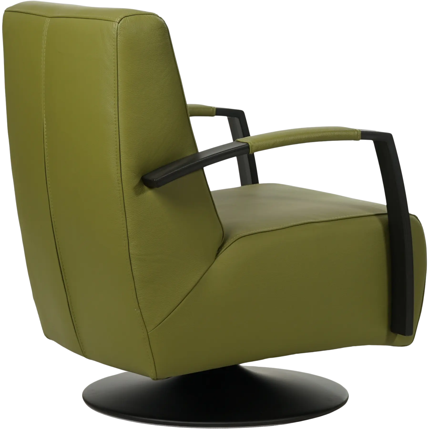 afbeelding van Leren draaifauteuil Mood - Toledo Apple Green (groen) - Schotelvoet zwart