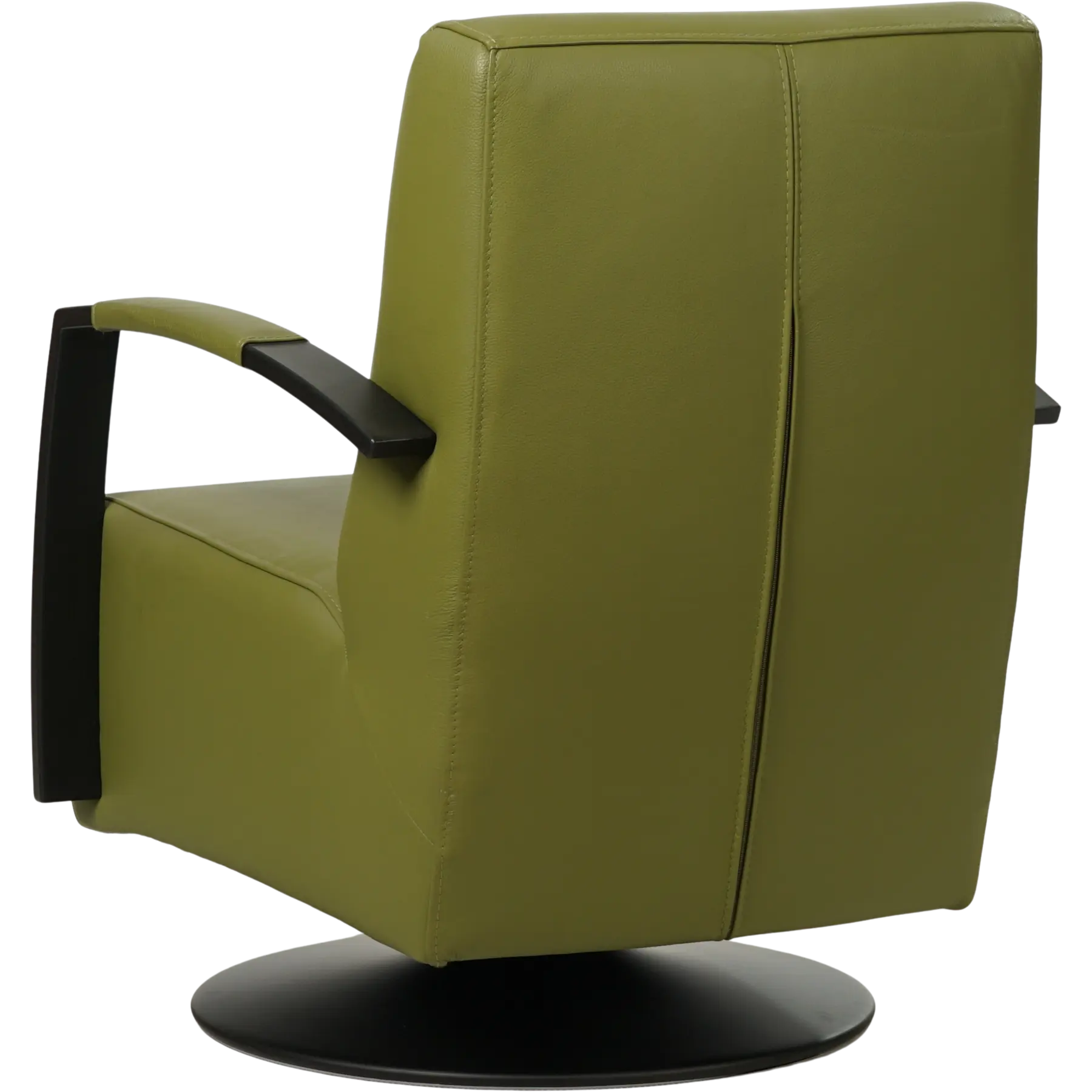 afbeelding van Leren draaifauteuil Mood - Toledo Apple Green (groen) - Schotelvoet zwart
