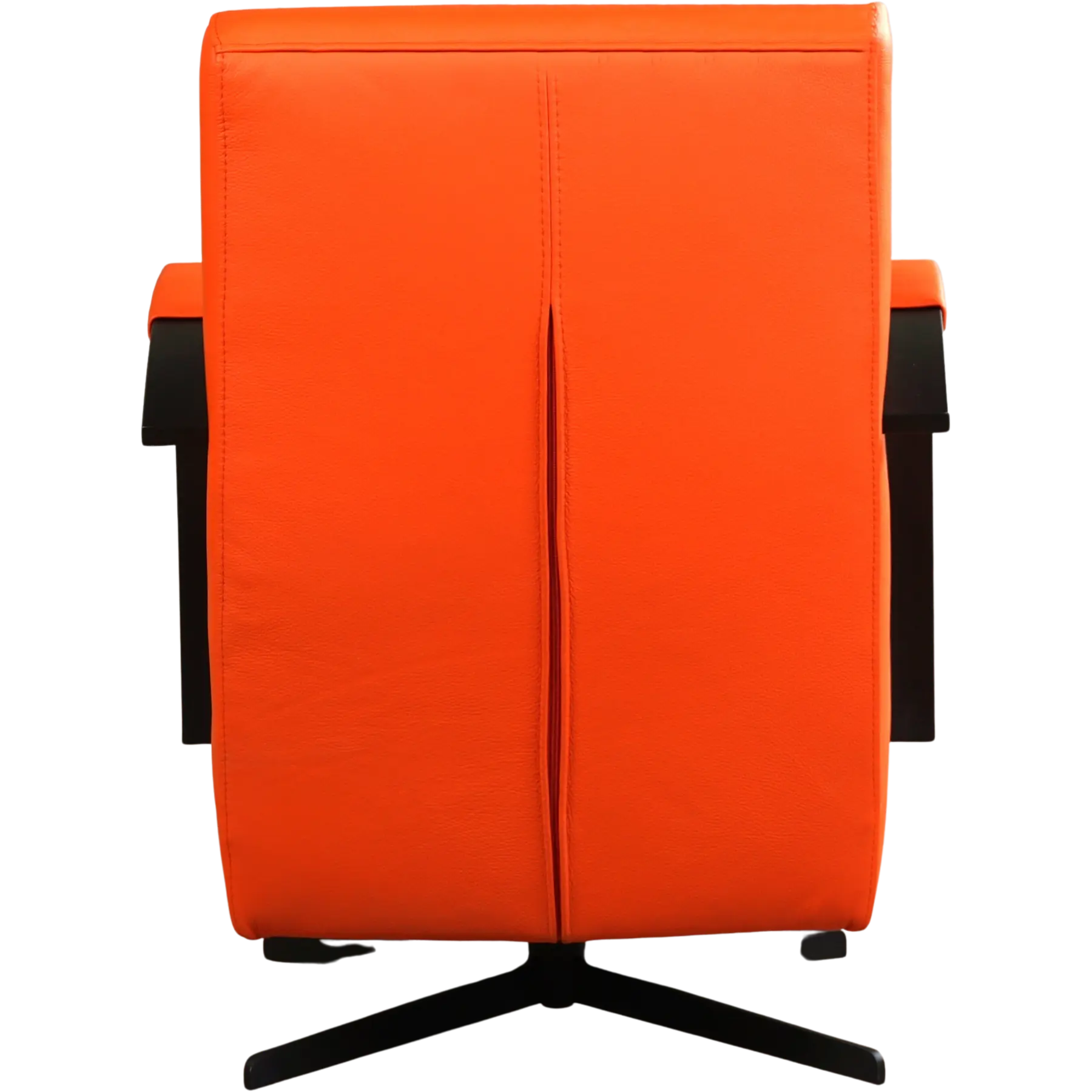 afbeelding van Leren draaifauteuil Mood - Toledo Orange (oranje) - Stervoet zwart