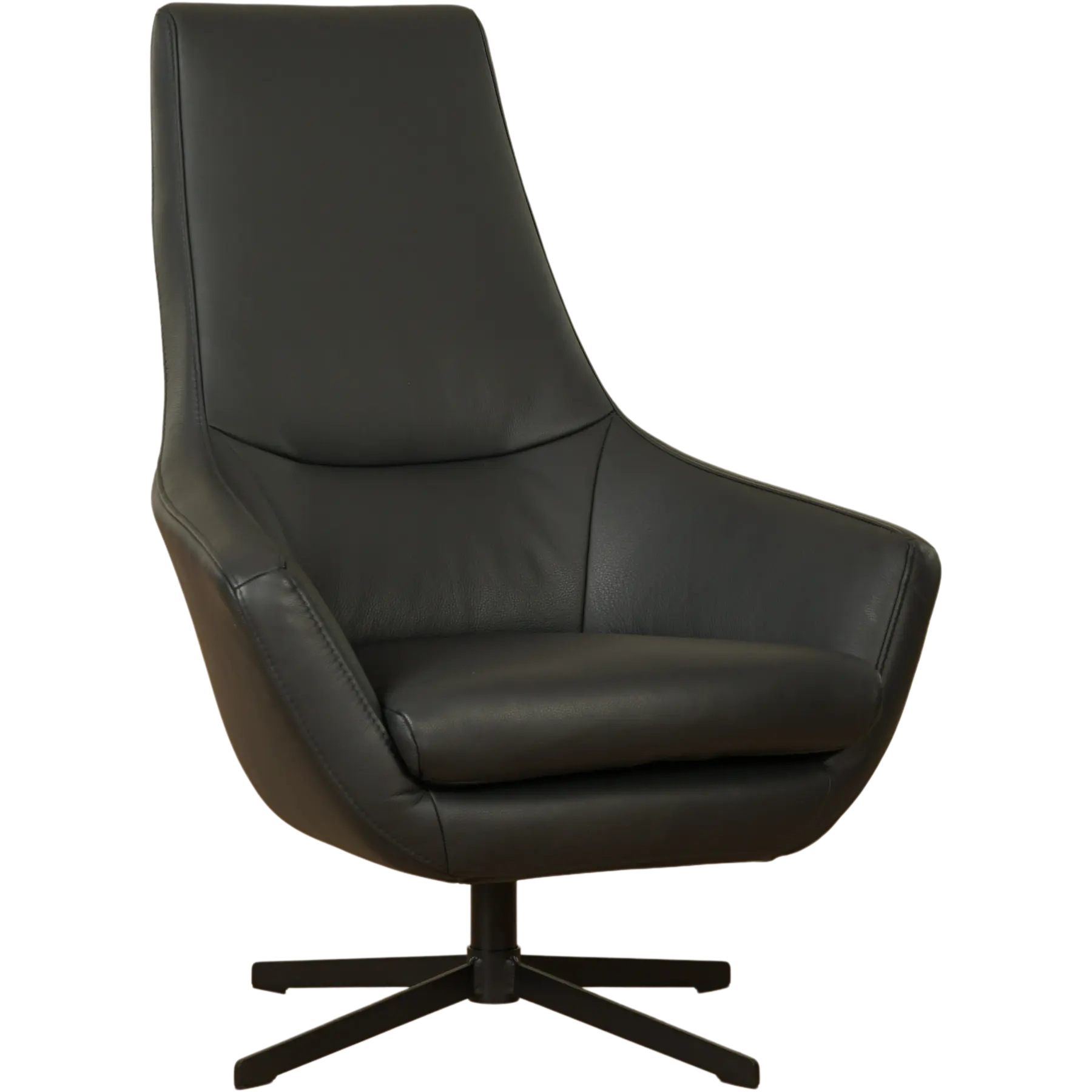 afbeelding van Leren draaifauteuil Treat - Toledo Nero (zwart)