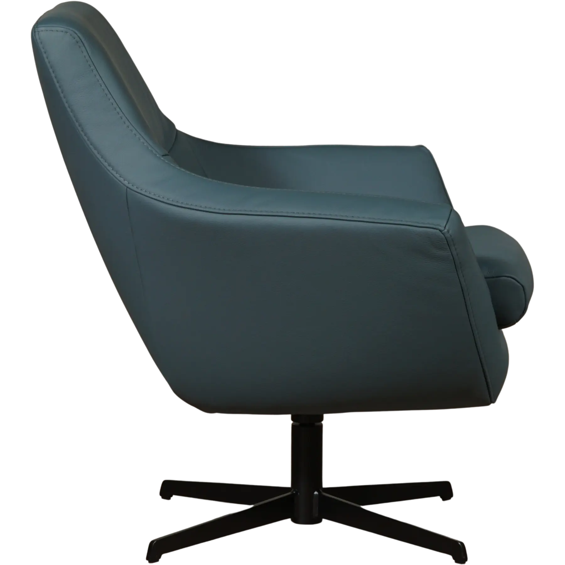 afbeelding van Leren draaifauteuil Wing - Toledo Whale (blauw/grijs)