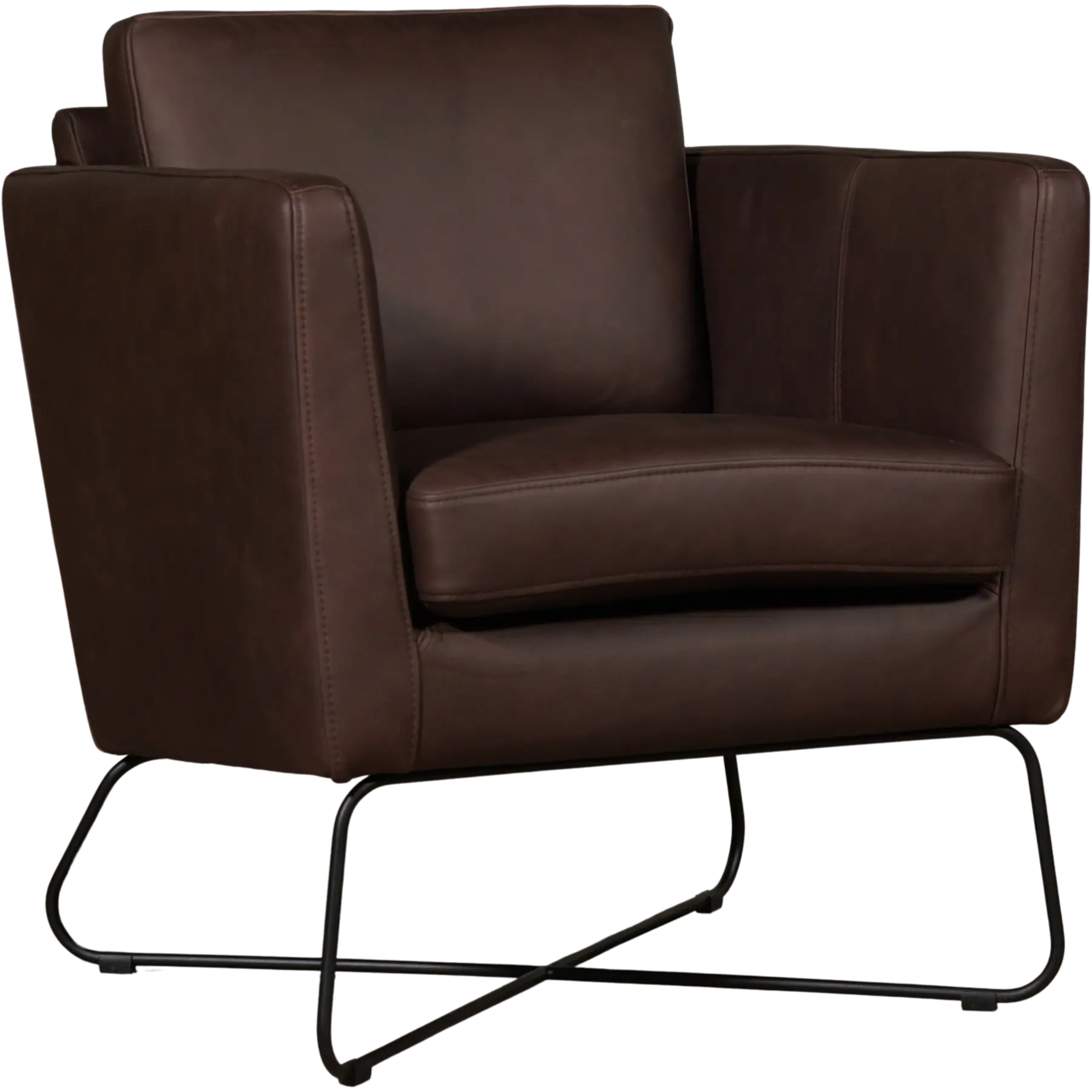 afbeelding van Leren fauteuil Club - Rancho Brown (bruin)