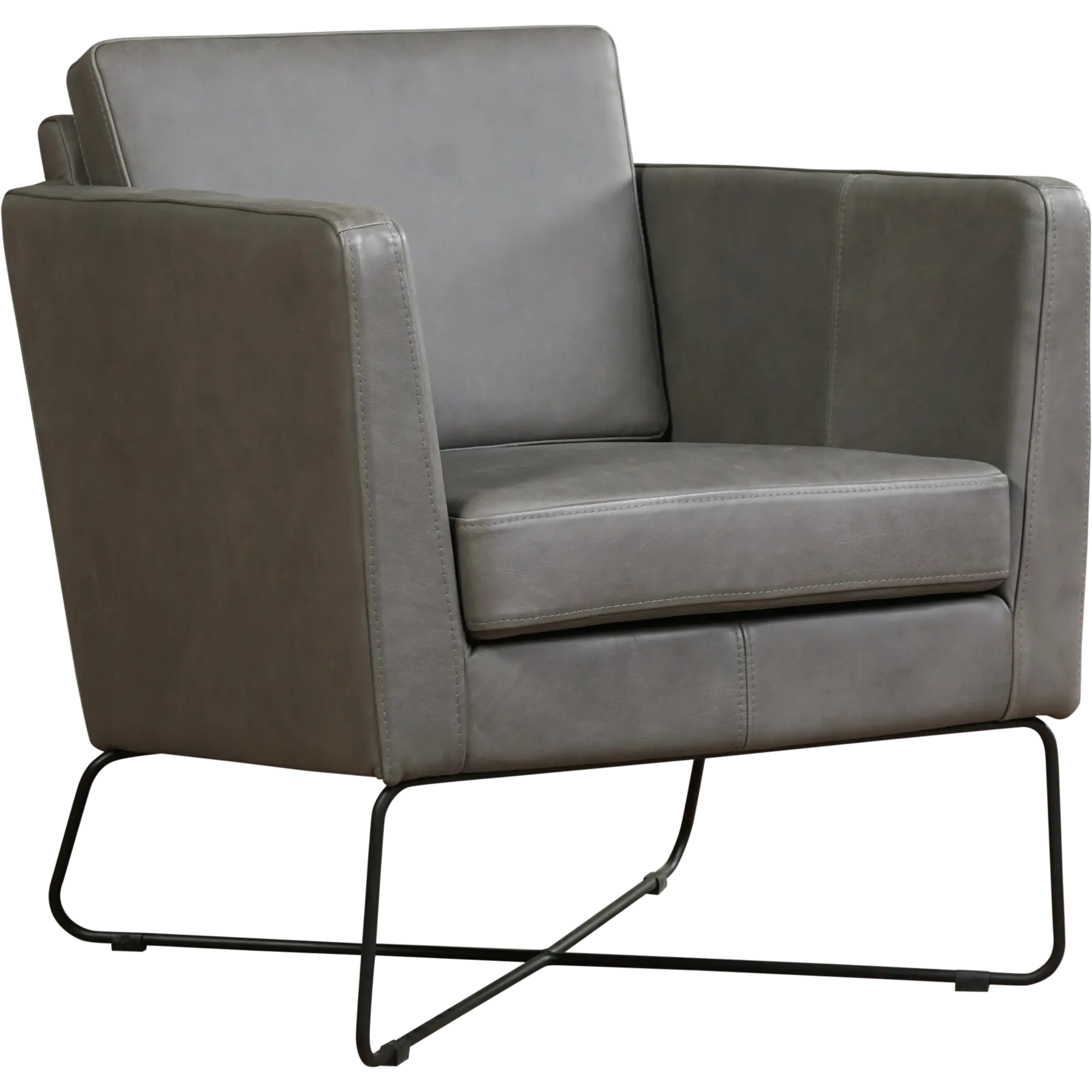 afbeelding van Leren fauteuil Crossover - Rancho Steel (grijs)