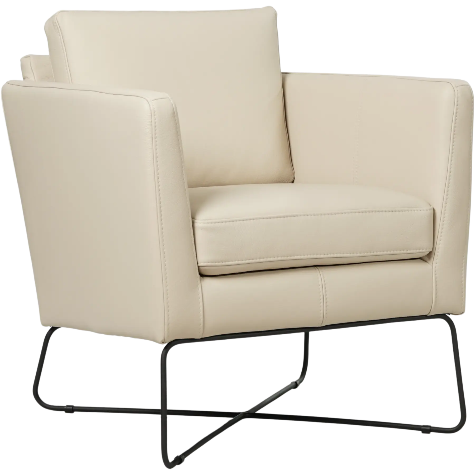 afbeelding van Leren fauteuil Crossover - Toledo Betulla (crème)