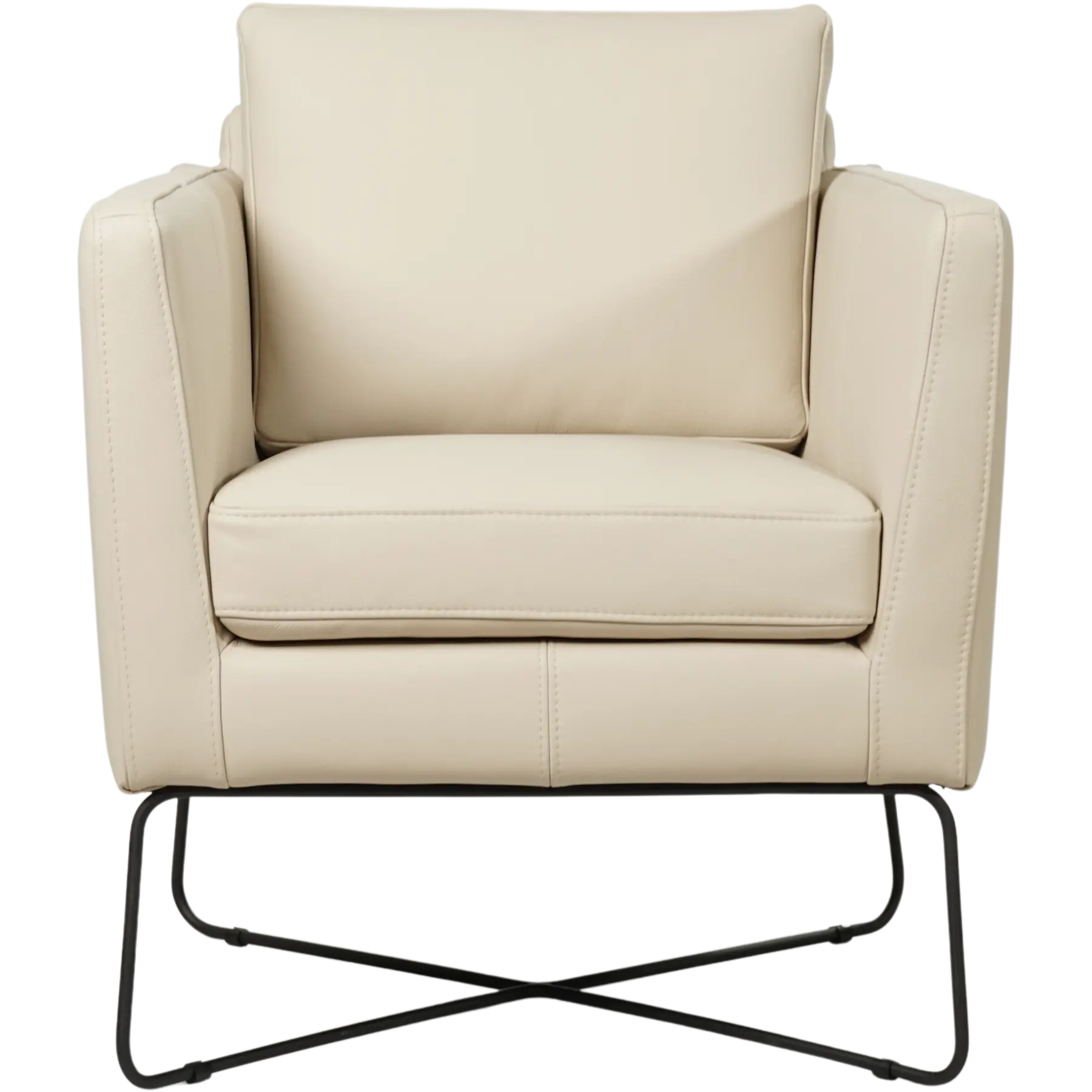 afbeelding van Leren fauteuil Crossover - Toledo Betulla (crème)