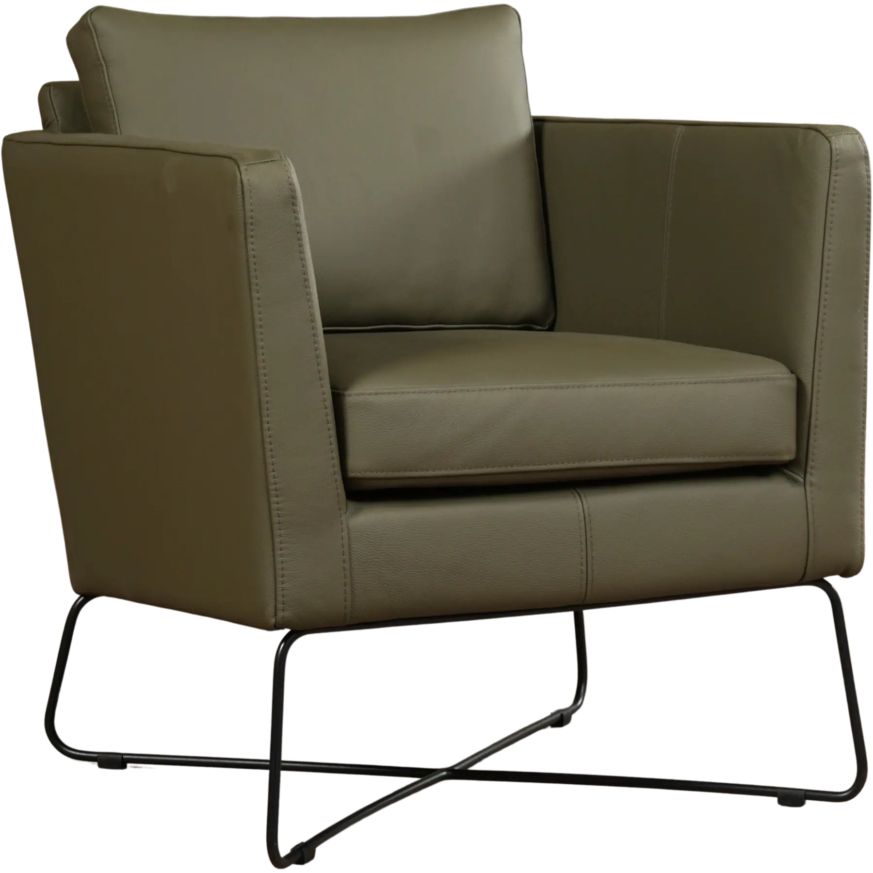 afbeelding van Leren fauteuil Crossover - Toledo Olive (olijf/goen)