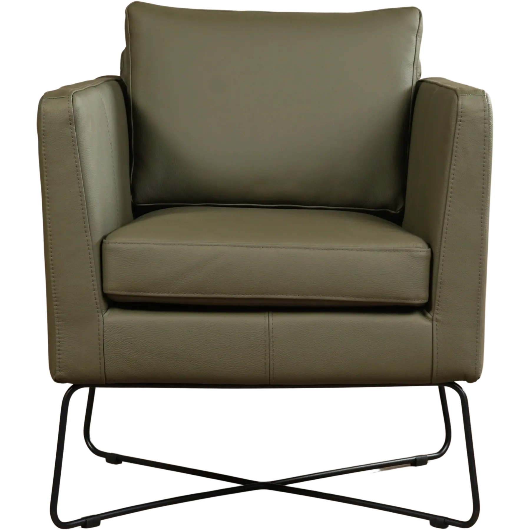 afbeelding van Leren fauteuil Crossover - Toledo Olive (olijf/goen)