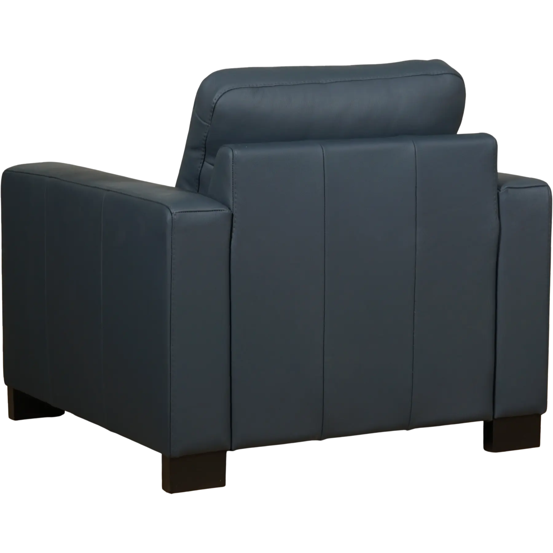 afbeelding van Leren fauteuil Energy - Toledo Marine (blauw) - Poten hout bruin
