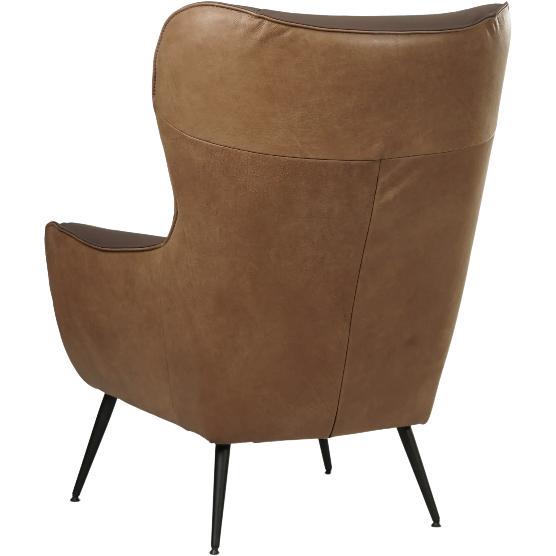 afbeelding van Leren fauteuil Flair Duo - Kenia Brown en Toledo Espresso - Poten staal rond zwart