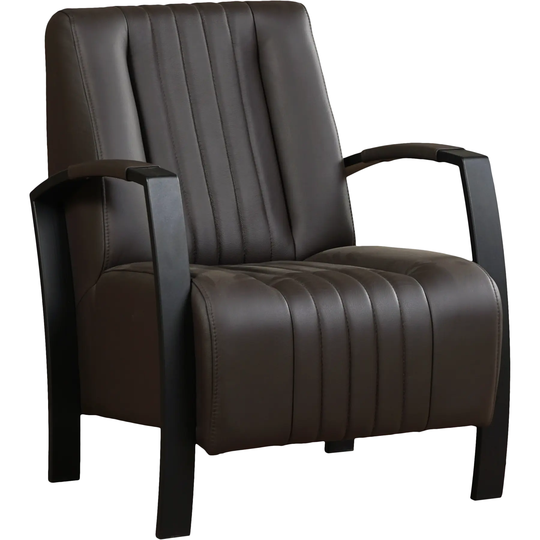 afbeelding van Leren fauteuil Glamour - Hermes Caffe (donkerbruin)