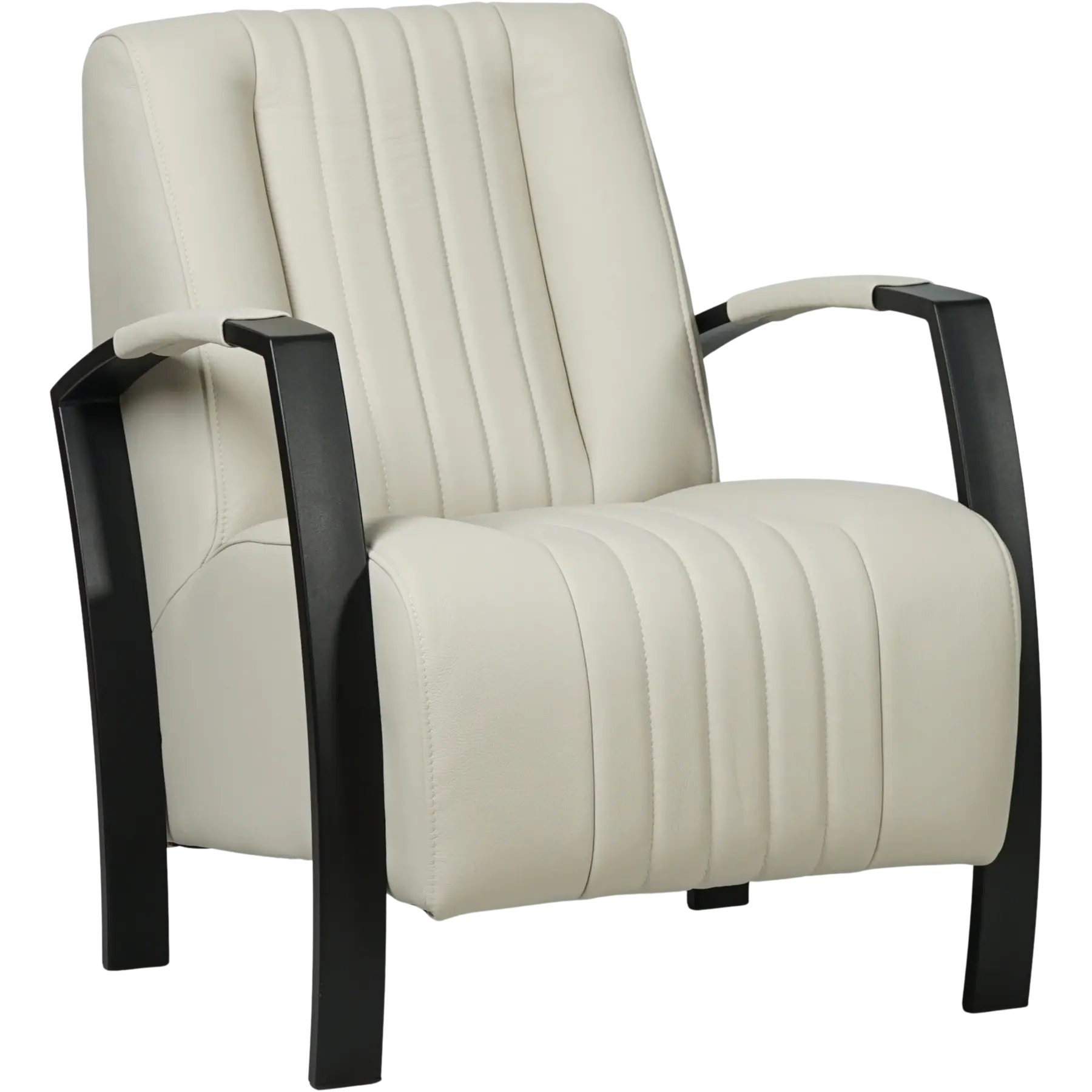 afbeelding van Leren fauteuil Glamour - Toledo Nebbia (crème)