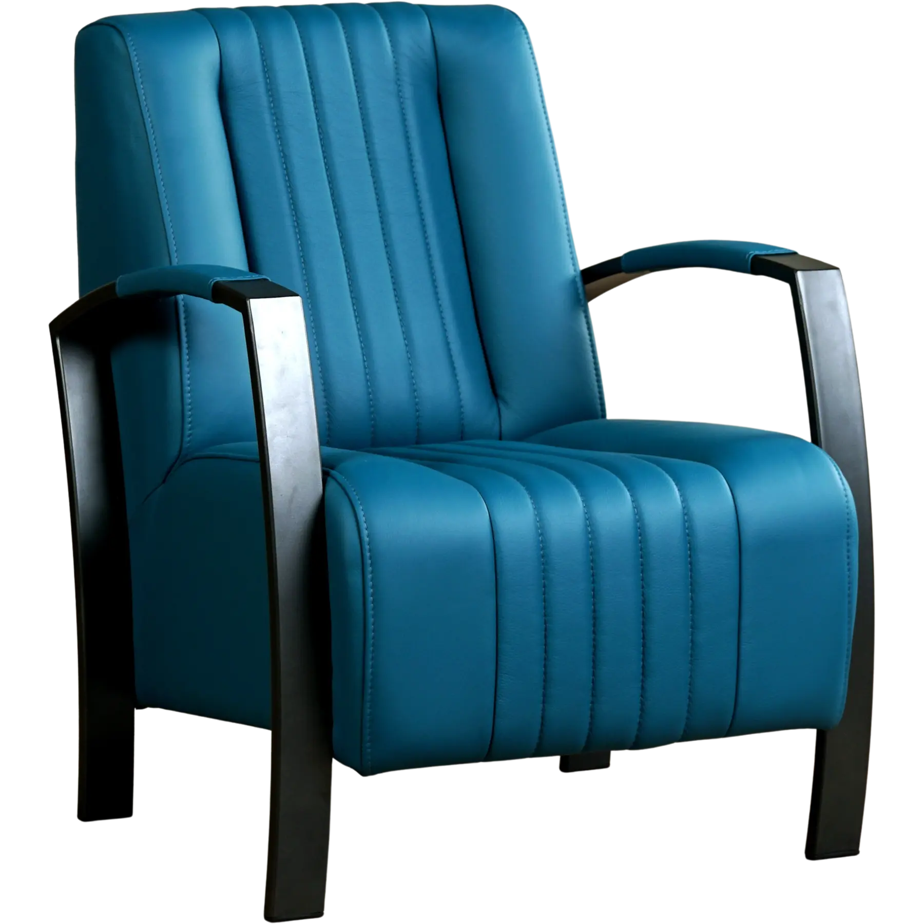 afbeelding van Leren fauteuil Glamour - Toledo Turquoise (blauw)