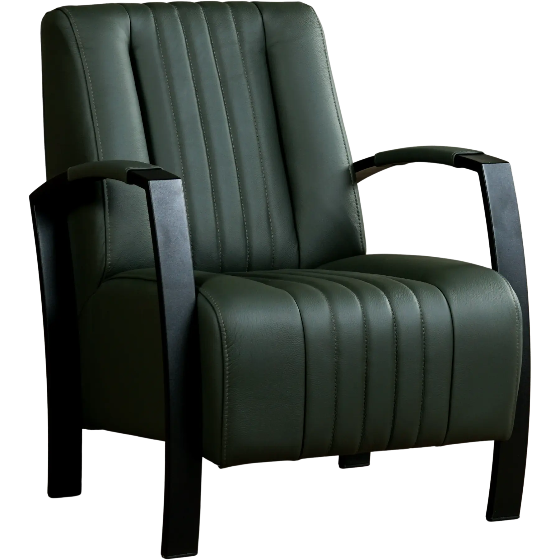 afbeelding van Leren fauteuil Glamour - Toledo Verde (donkergroen)