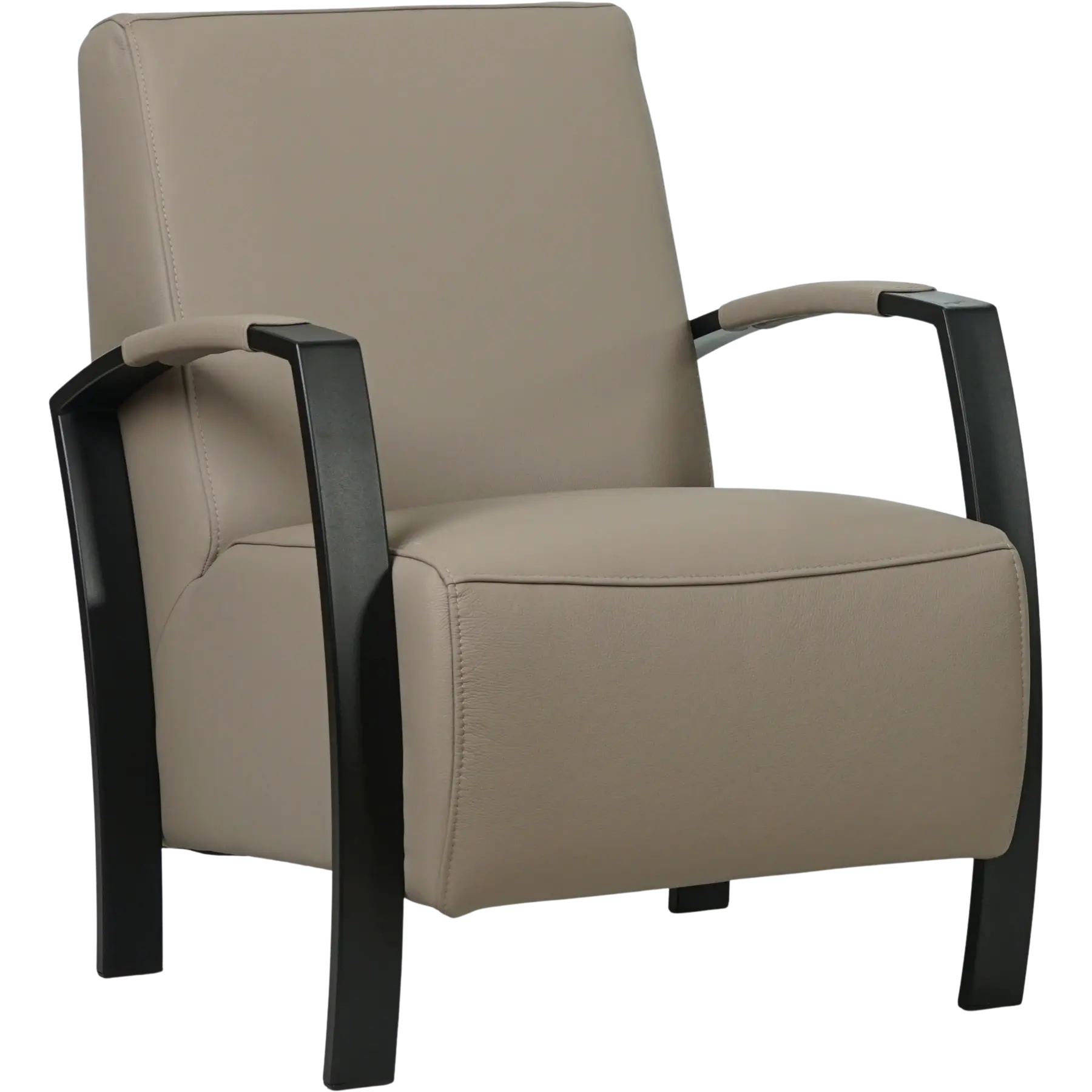 afbeelding van Leren fauteuil Glory - Toledo Khaki (taupe/bruin)