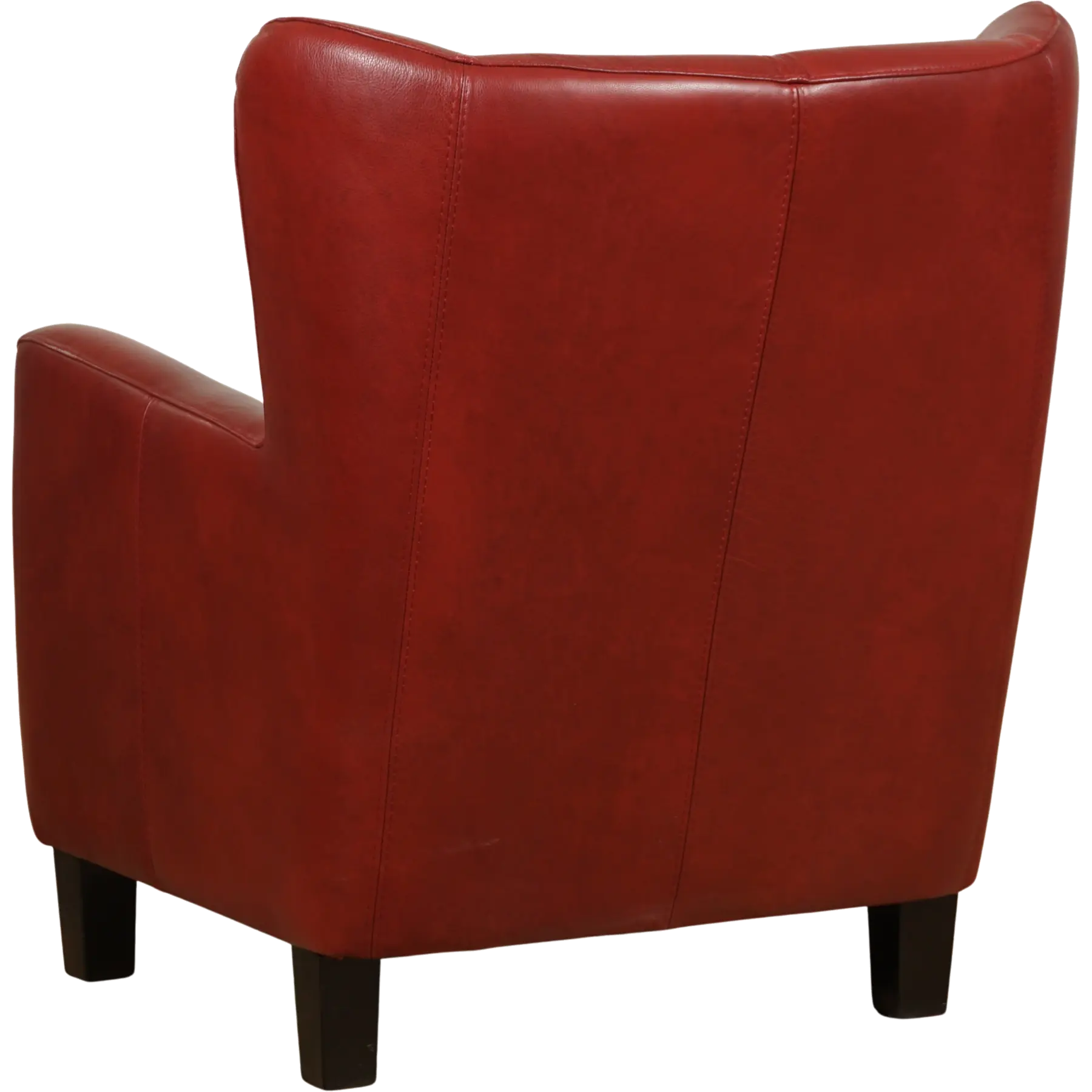 afbeelding van Leren fauteuil Hug - Granada Rouge (rood) - Poten hout bruin