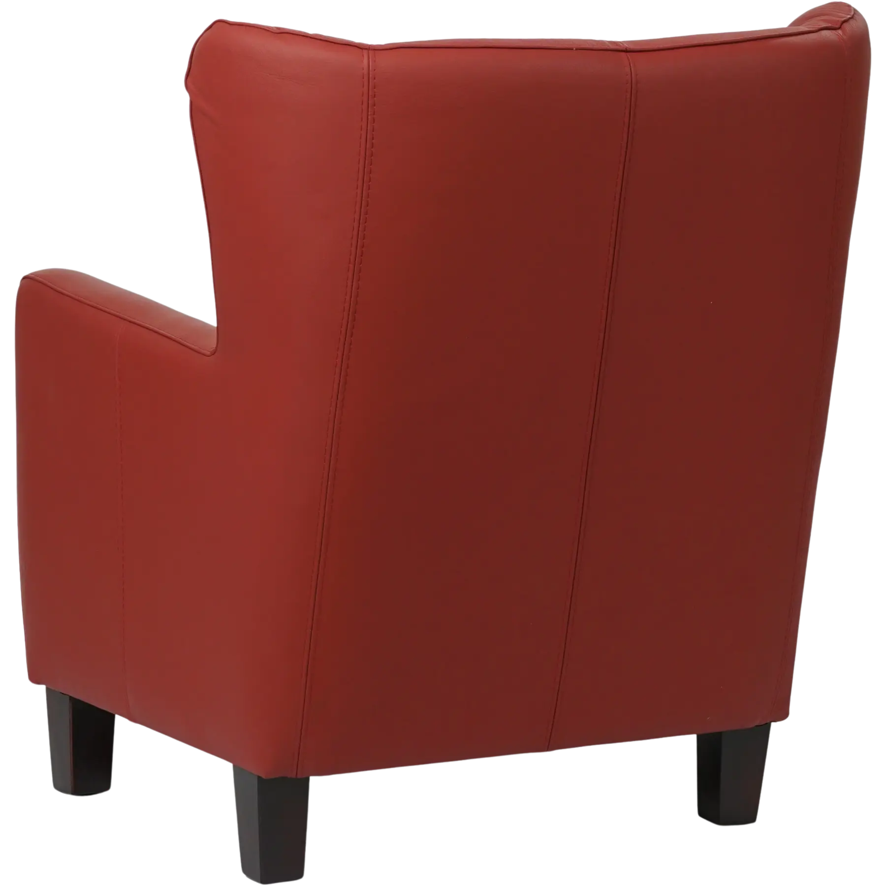 afbeelding van Leren fauteuil Hug - Hermes Red (rood) - Poten hout zwart