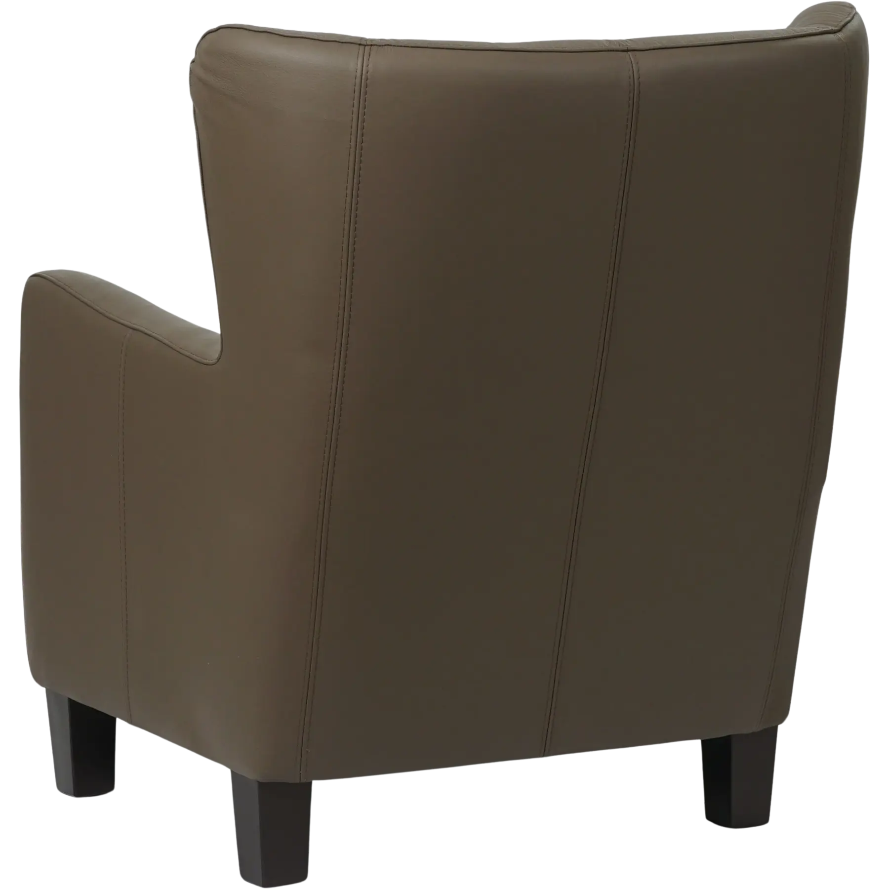 afbeelding van Leren fauteuil Hug - Toledo Moss (bruin/groen) - Poten hout zwart