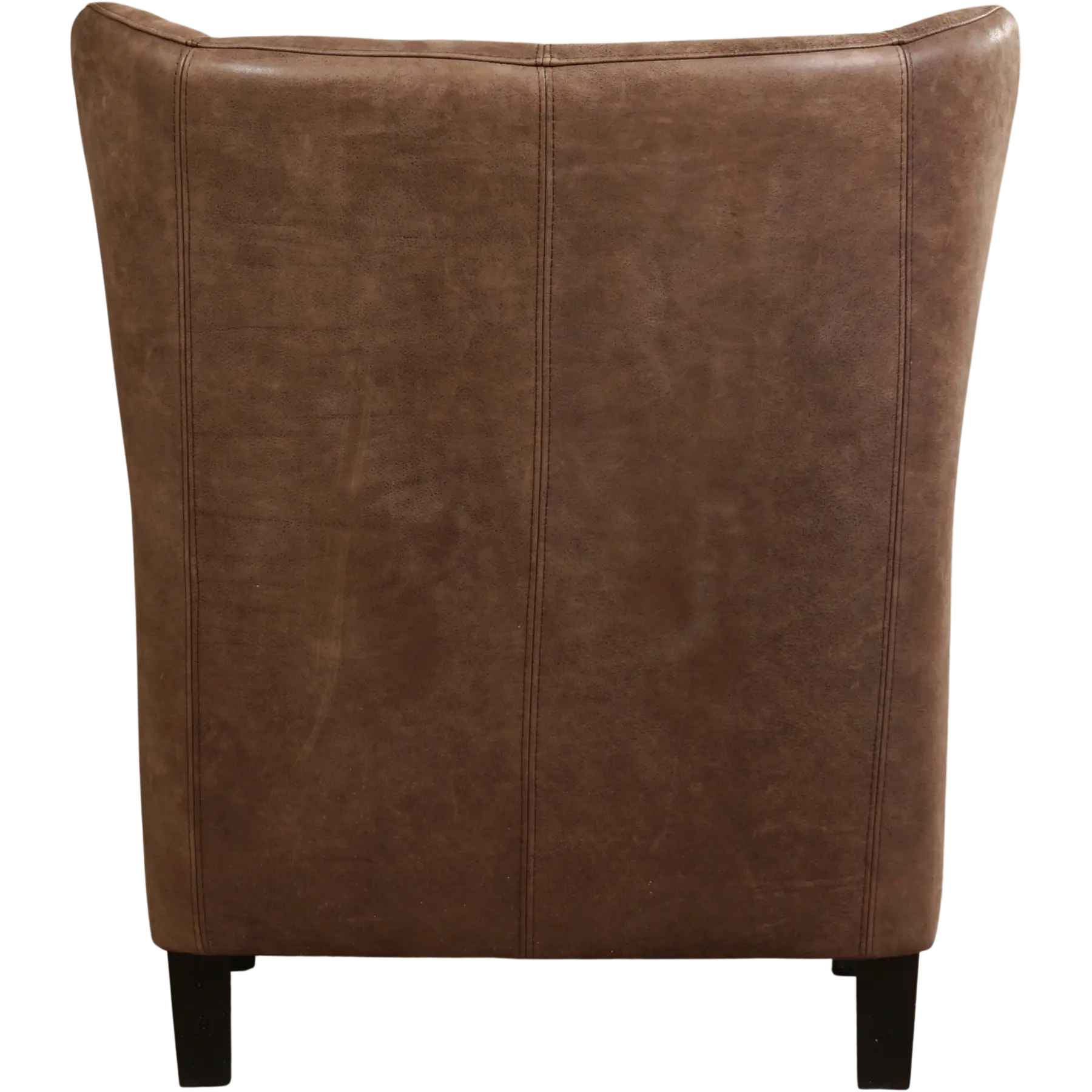 afbeelding van Leren fauteuil Hug - Vintage Brown (bruin) - Poten hout bruin