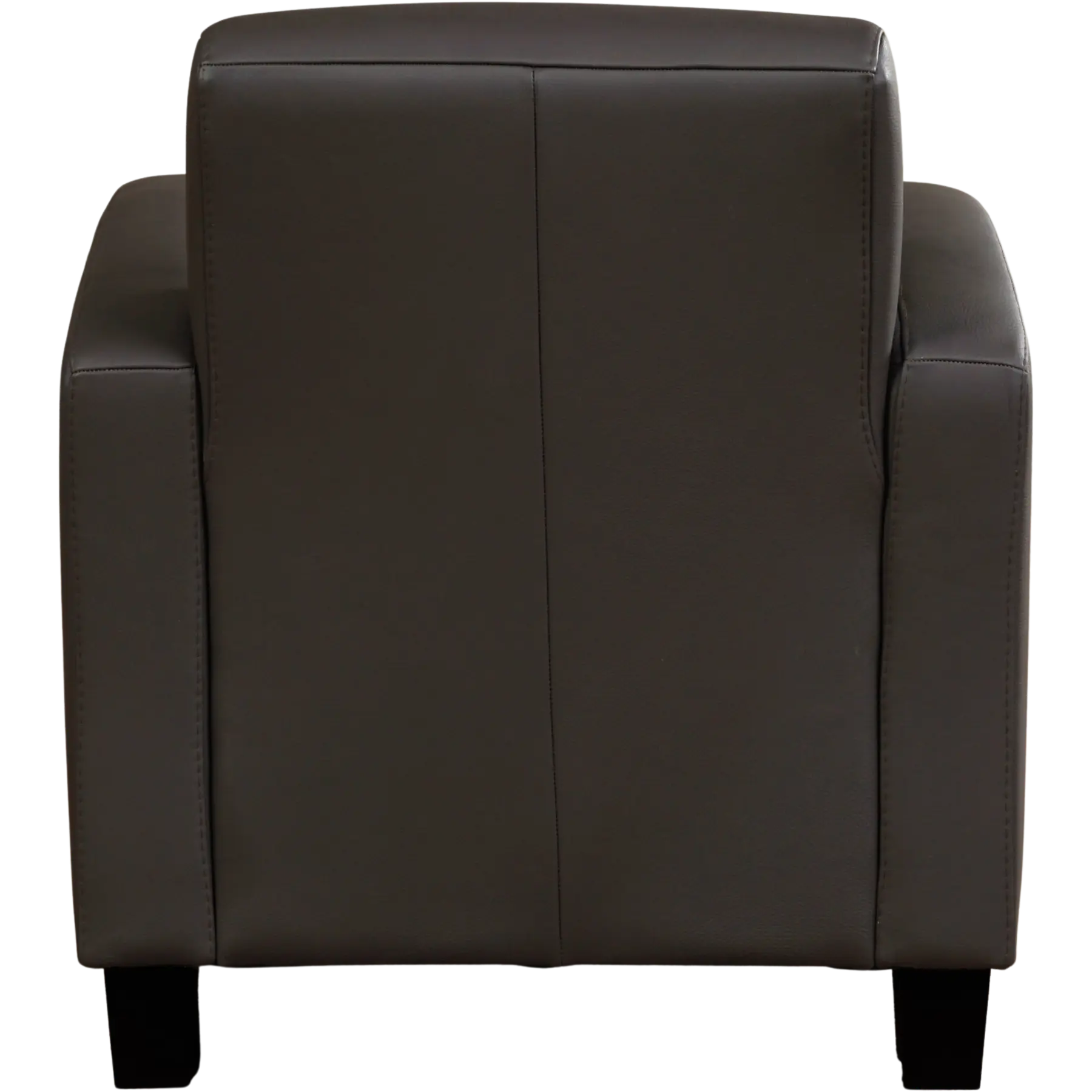 afbeelding van Leren fauteuil Joy - Hermes Caffe (donkerbruin) - Poten hout zwart