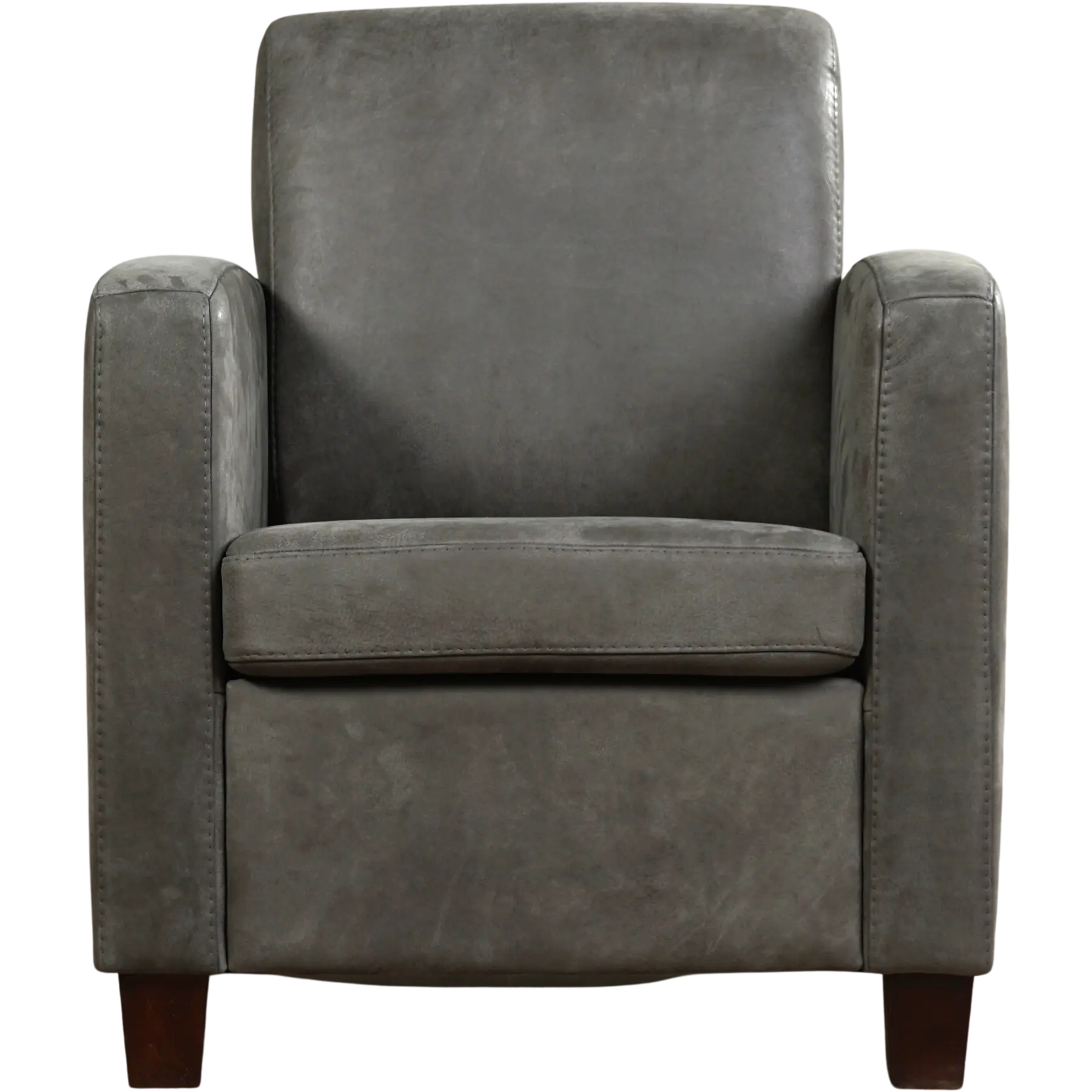 afbeelding van Leren fauteuil Joy - Kenia Antracite (grijs) - Poten hout zwart