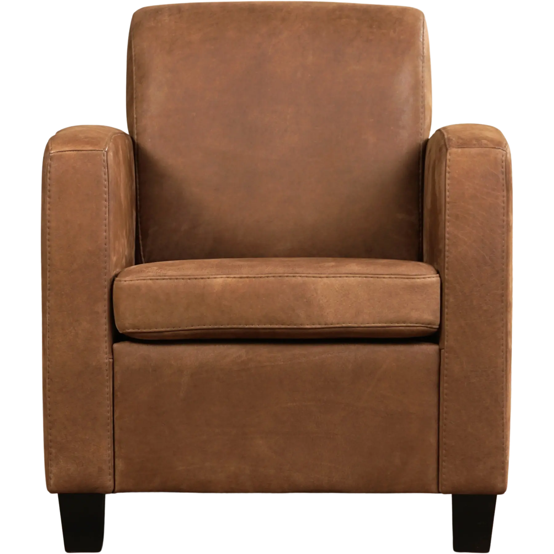 afbeelding van Leren fauteuil Joy - Kenia Brown (bruin) - Poten hout bruin