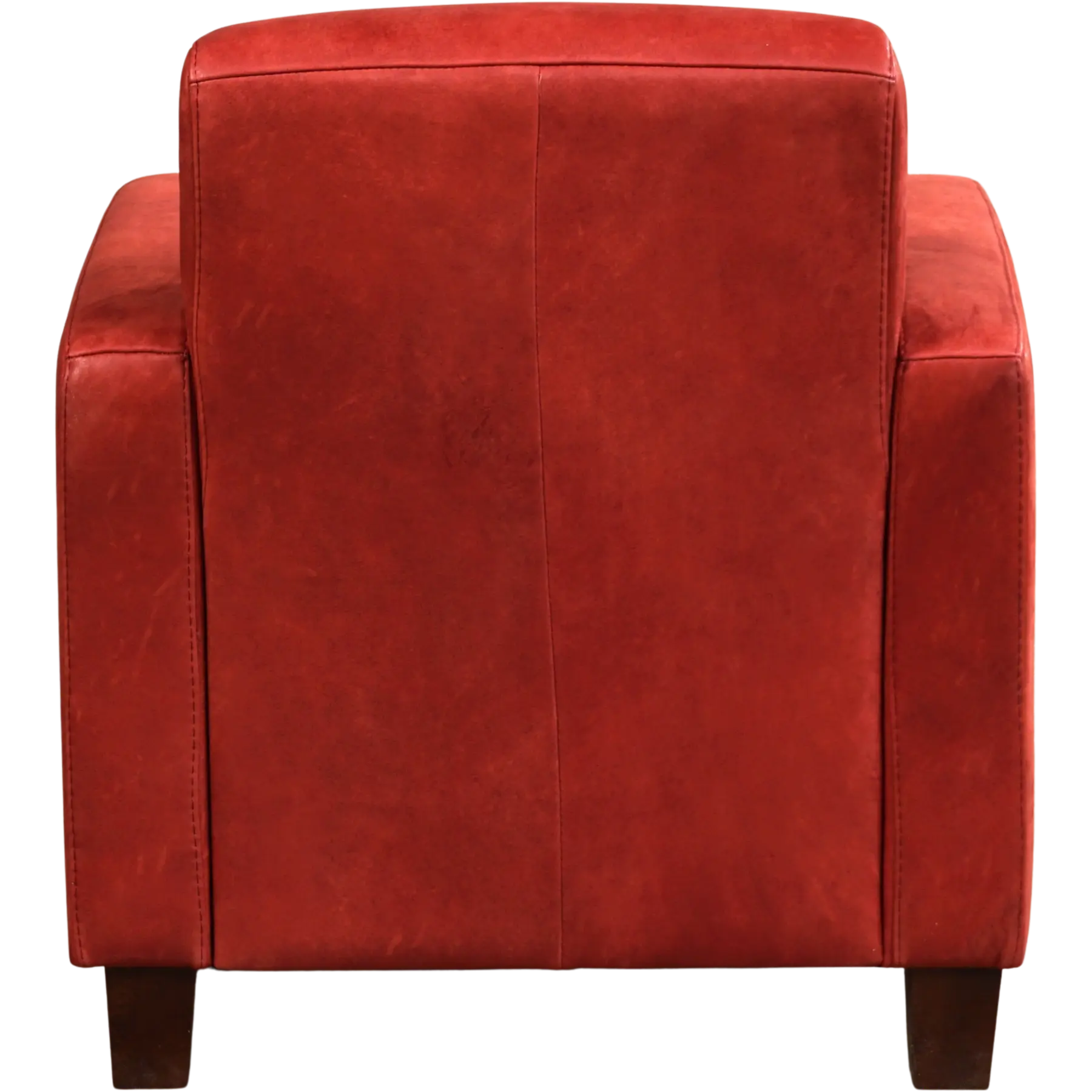 afbeelding van Leren fauteuil Joy - Kenia Burgundy (rood) - Poten hout zwart