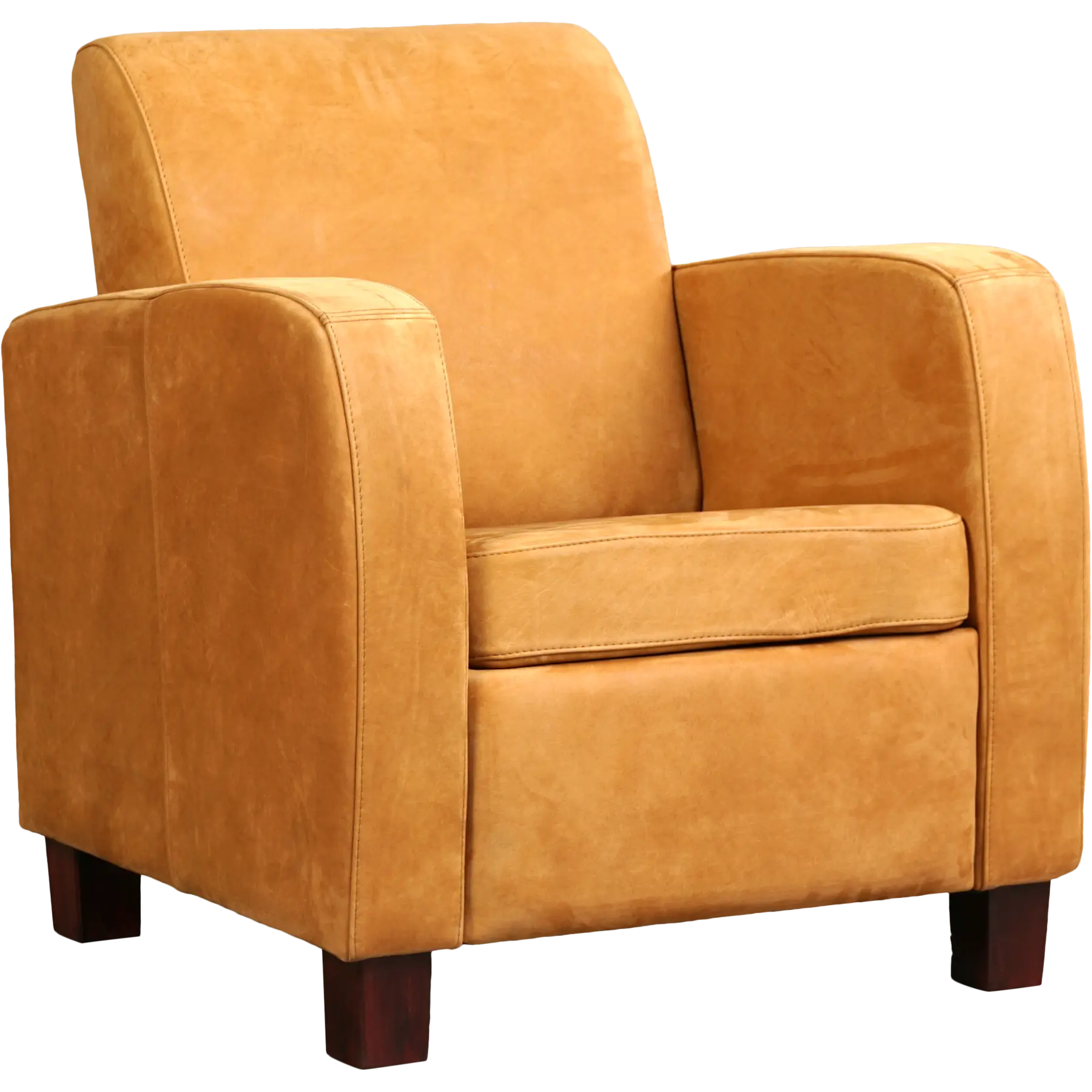 afbeelding van Leren fauteuil Joy - Kenia Cognac (cognac) - Poten hout zwart