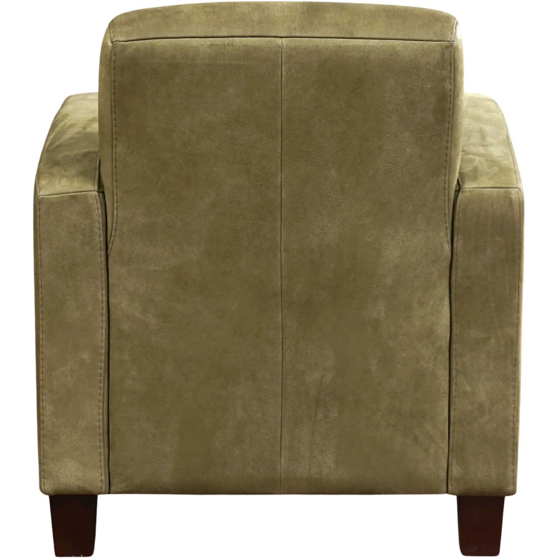 afbeelding van Leren fauteuil Joy - Kenia Olive (olijf) - Poten hout zwart