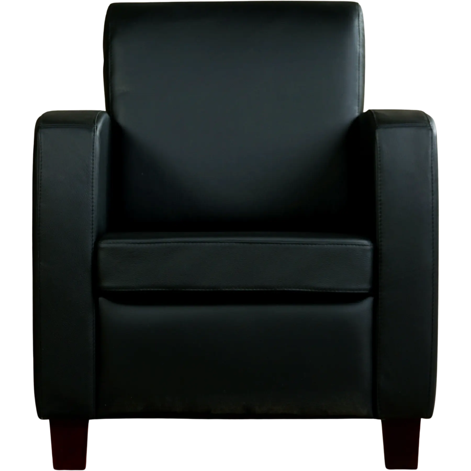 afbeelding van Leren fauteuil Joy - Massif Nero (zwart) - Poten hout bruin