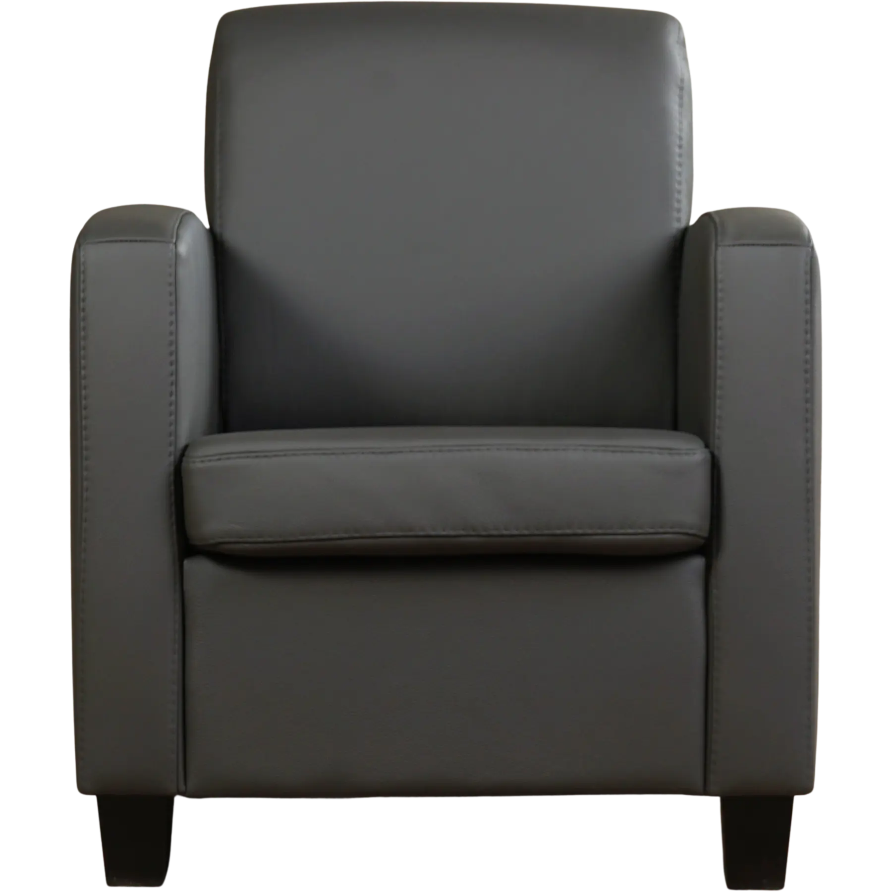 afbeelding van Leren fauteuil Joy - Toledo Antracite (donkergrijs) - Poten hout zwart