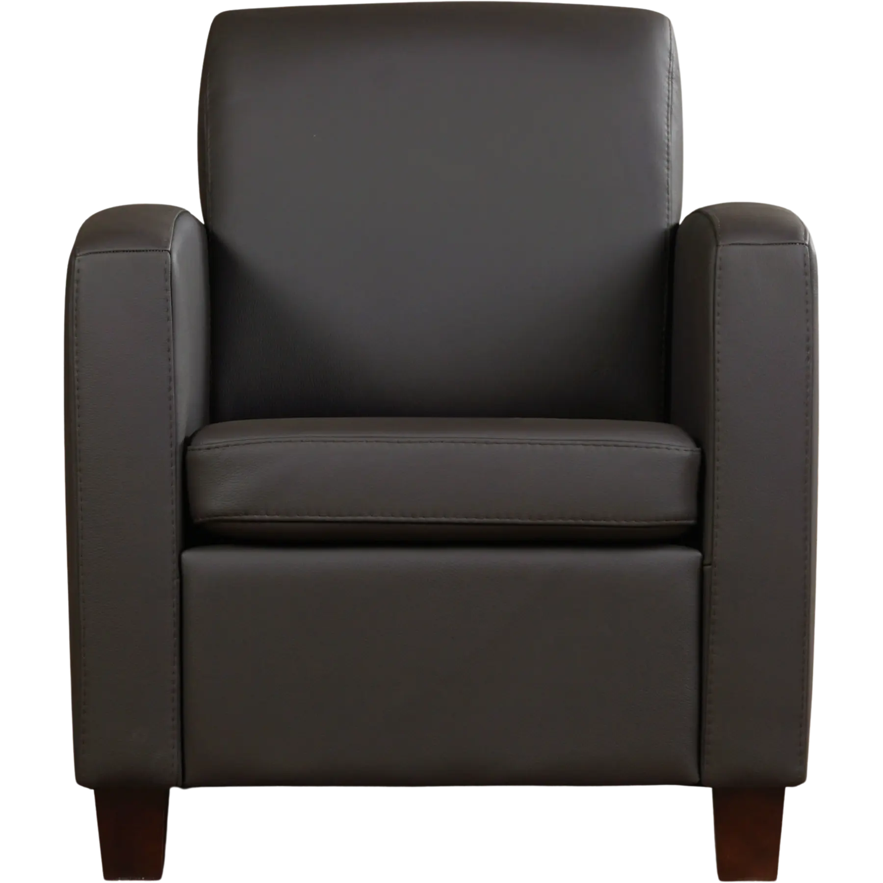 afbeelding van Leren fauteuil Joy - Toledo Caffe (donkerbruin) - Poten hout bruin