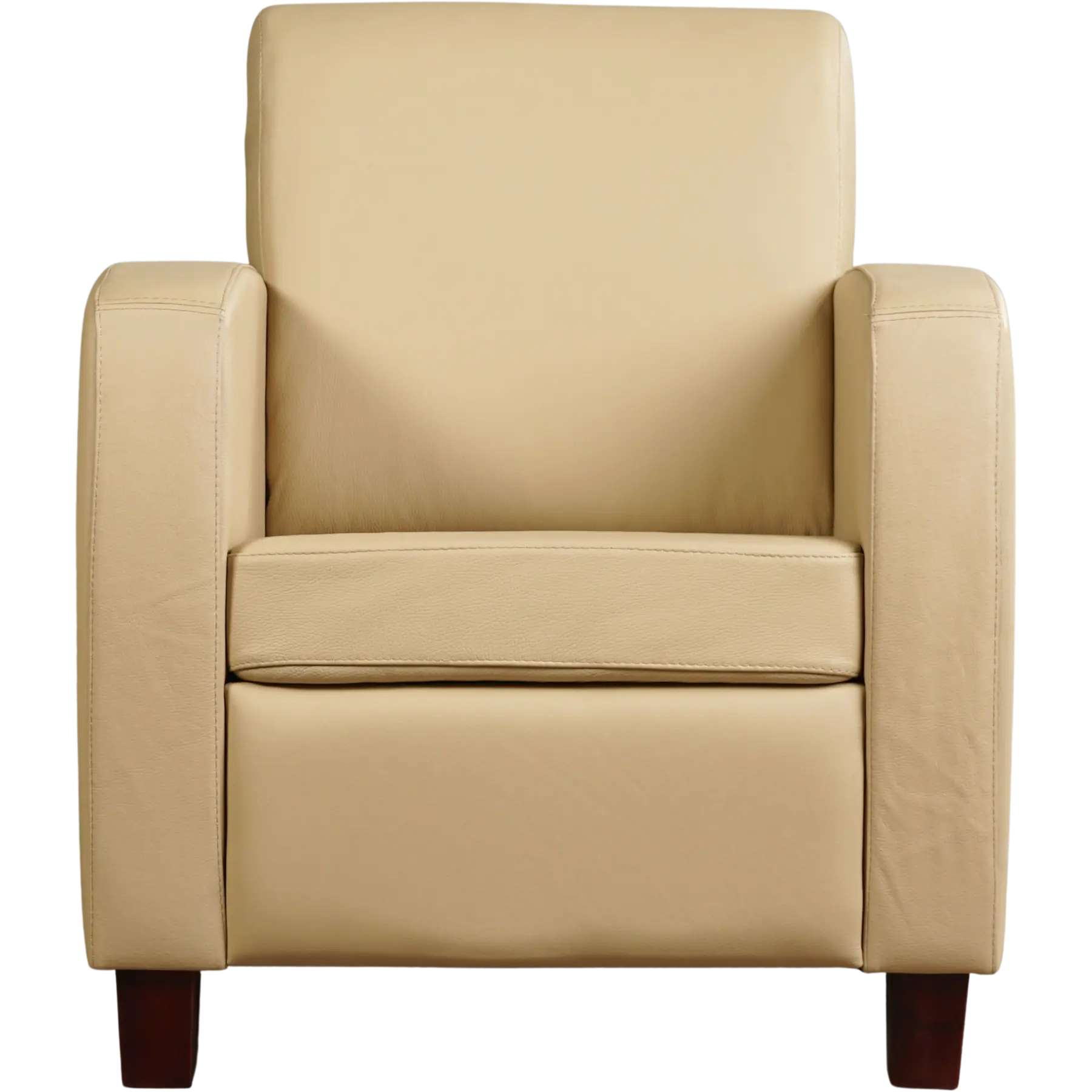 afbeelding van Leren fauteuil Joy - Toledo Kalahari (bruin) - Poten hout bruin