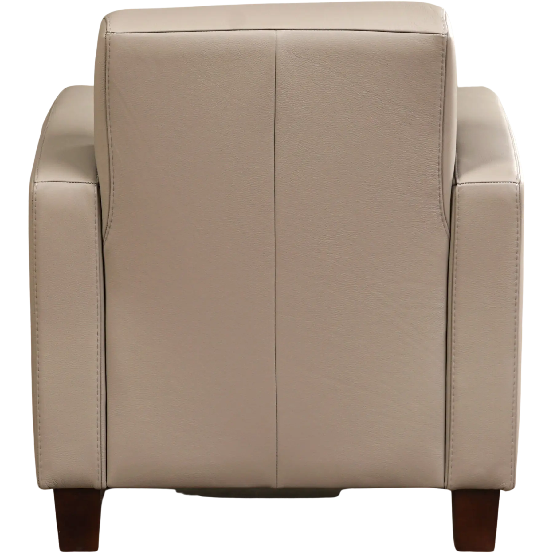 afbeelding van Leren fauteuil Joy - Toledo Khaki (taupe/bruin) - Poten hout bruin