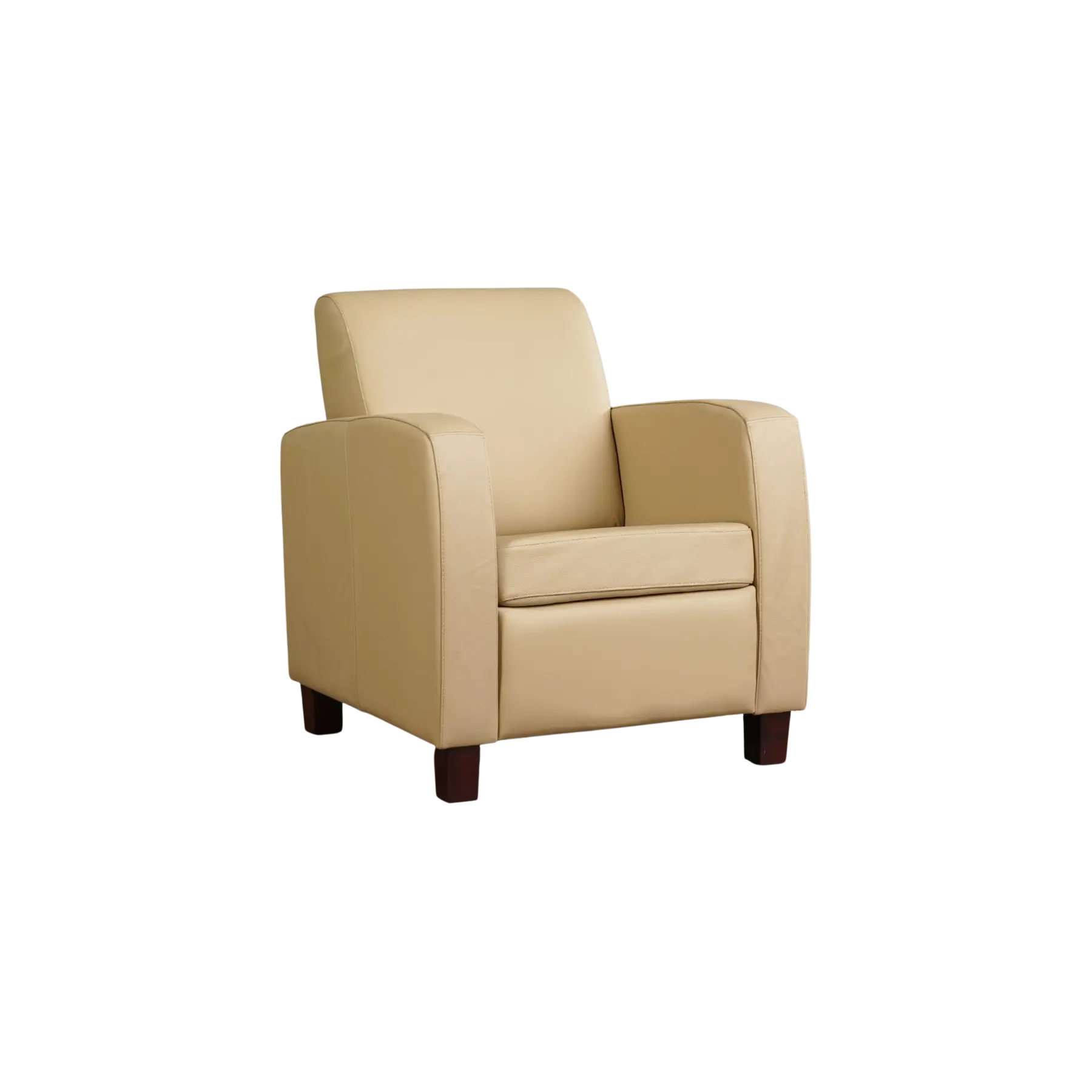 afbeelding van Leren fauteuil Joy - Toledo Kalahari (bruin) - Poten hout zwart