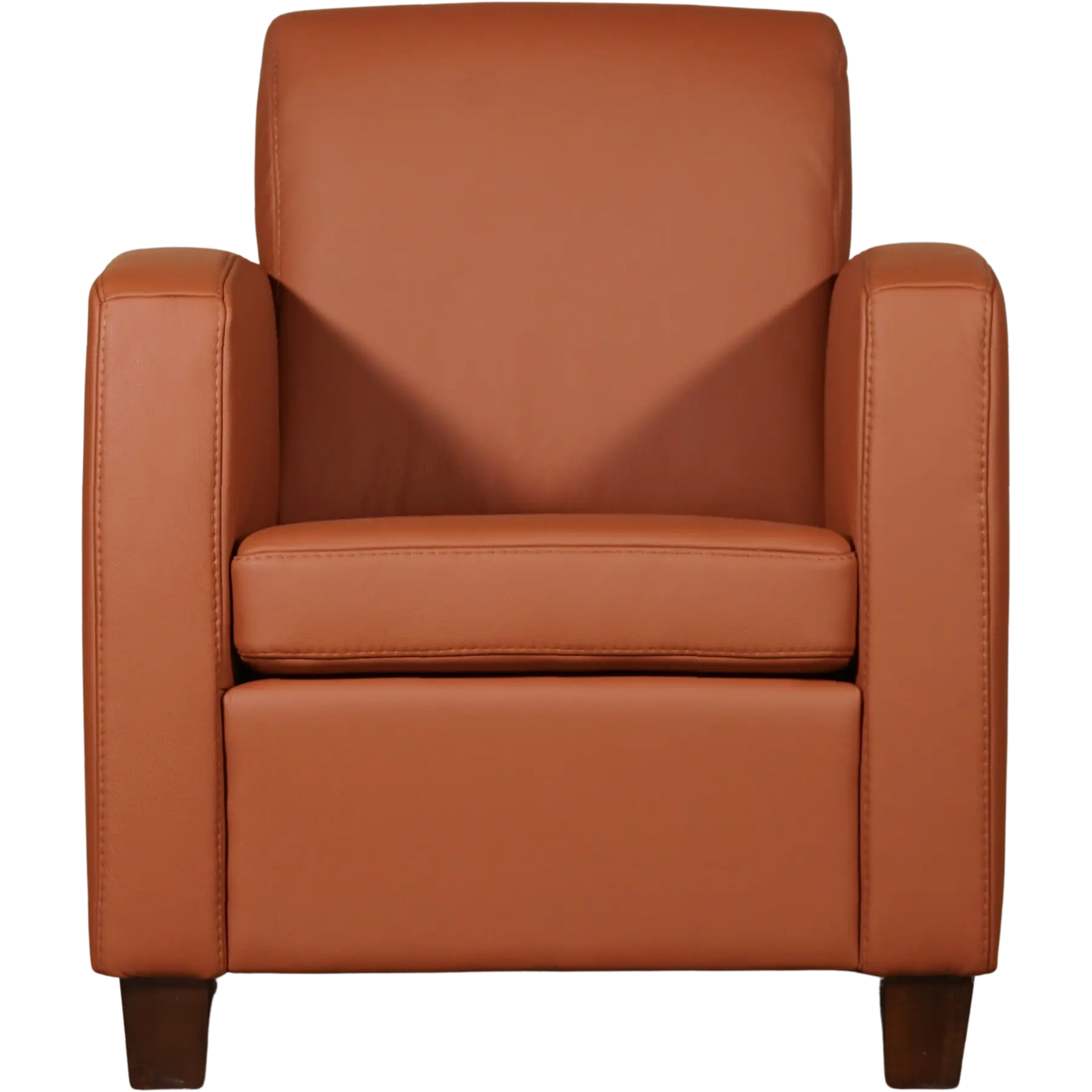 afbeelding van Leren fauteuil Joy - Toledo Natur (cognac) - Poten hout zwart