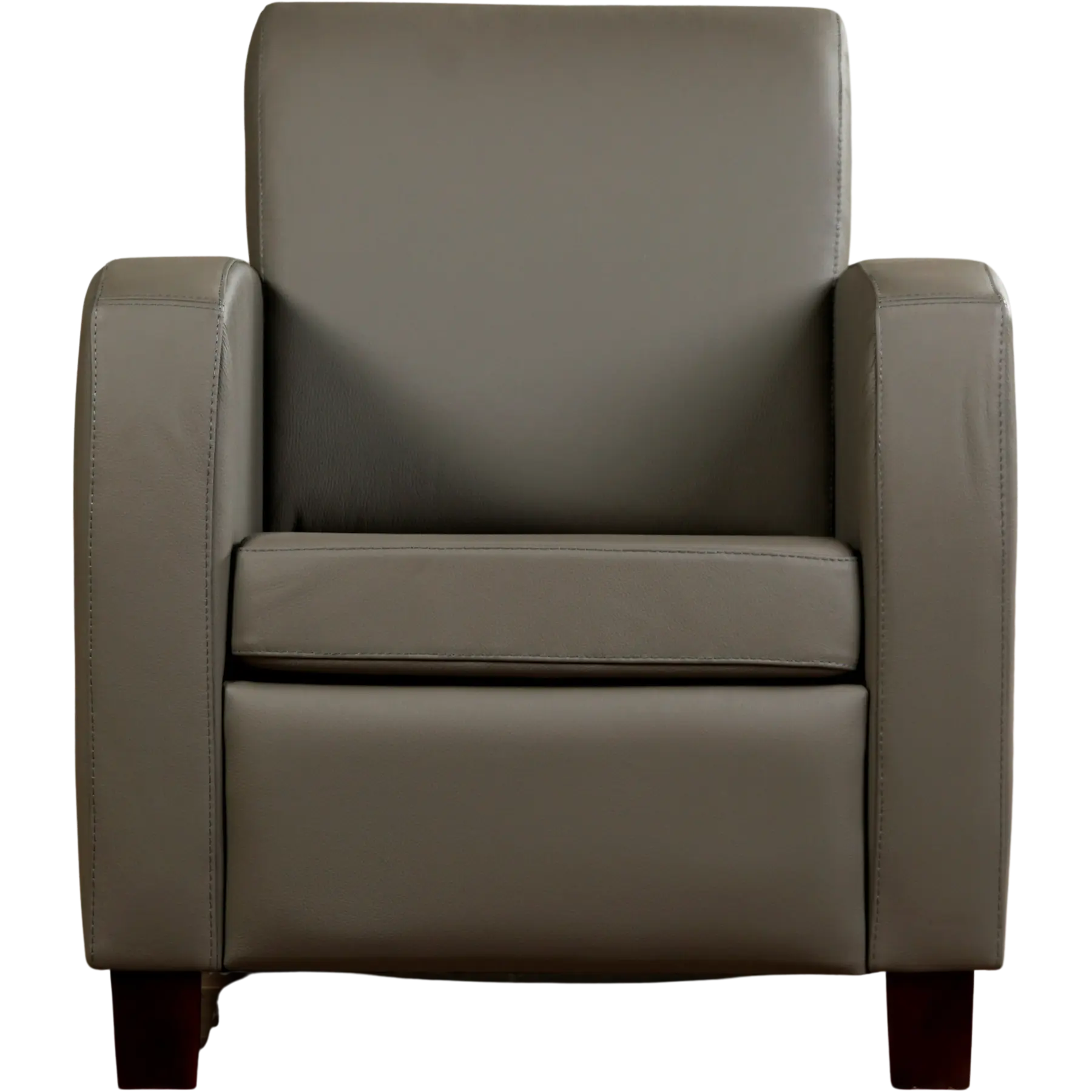 afbeelding van Leren fauteuil Joy - Toledo Smog (grijs) - Poten hout bruin