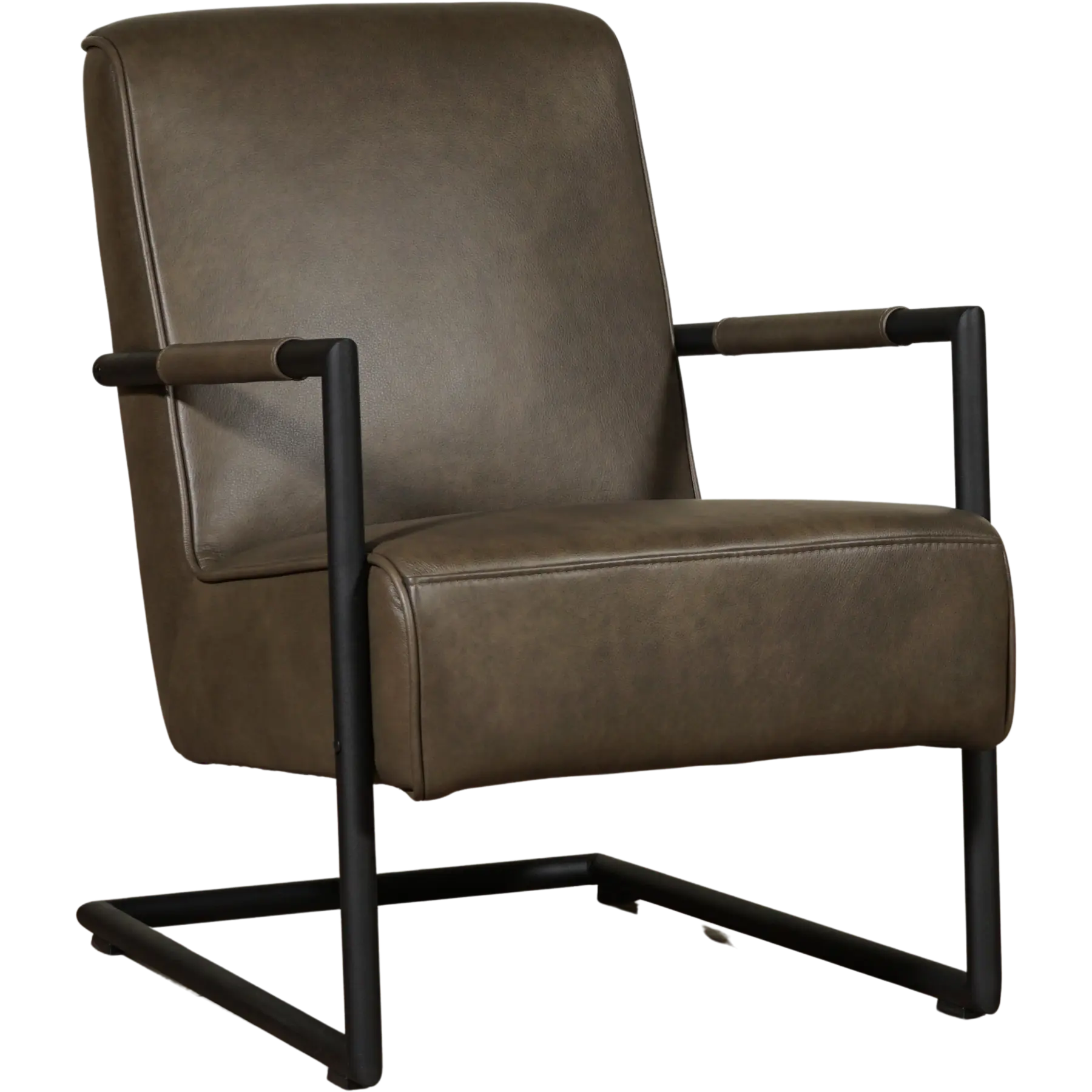 afbeelding van Leren fauteuil Lodge - Granada Ash (grijs/bruin)