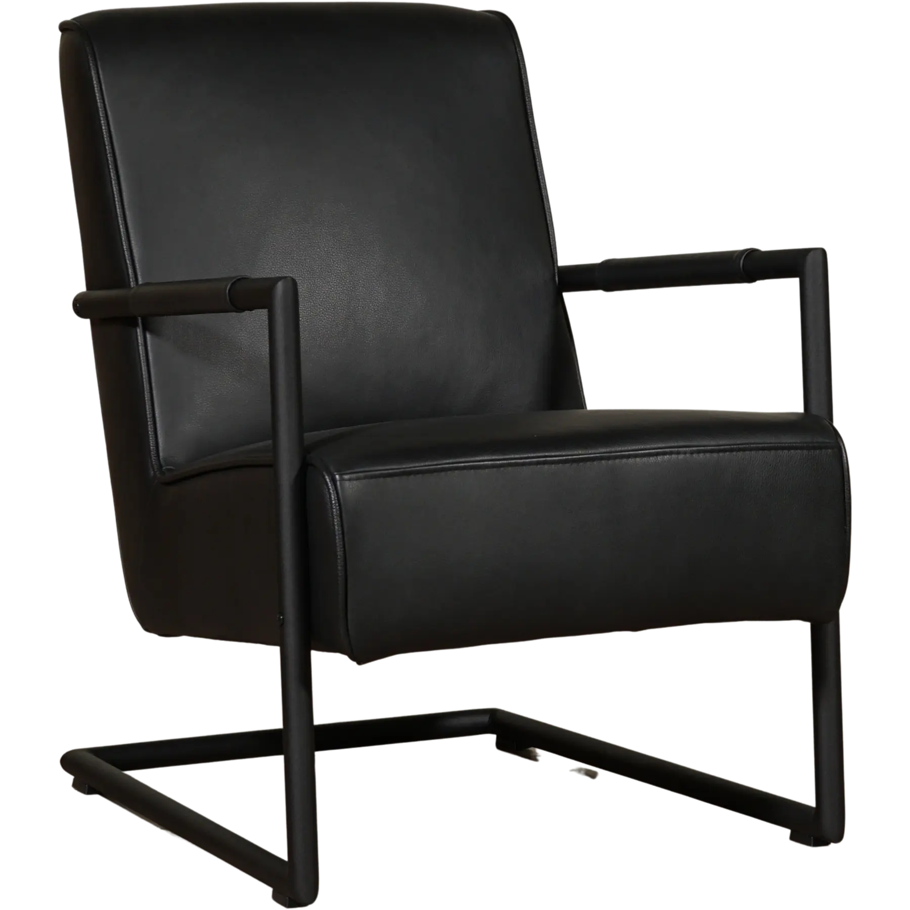afbeelding van Leren fauteuil Lodge - Granada Black (zwart)