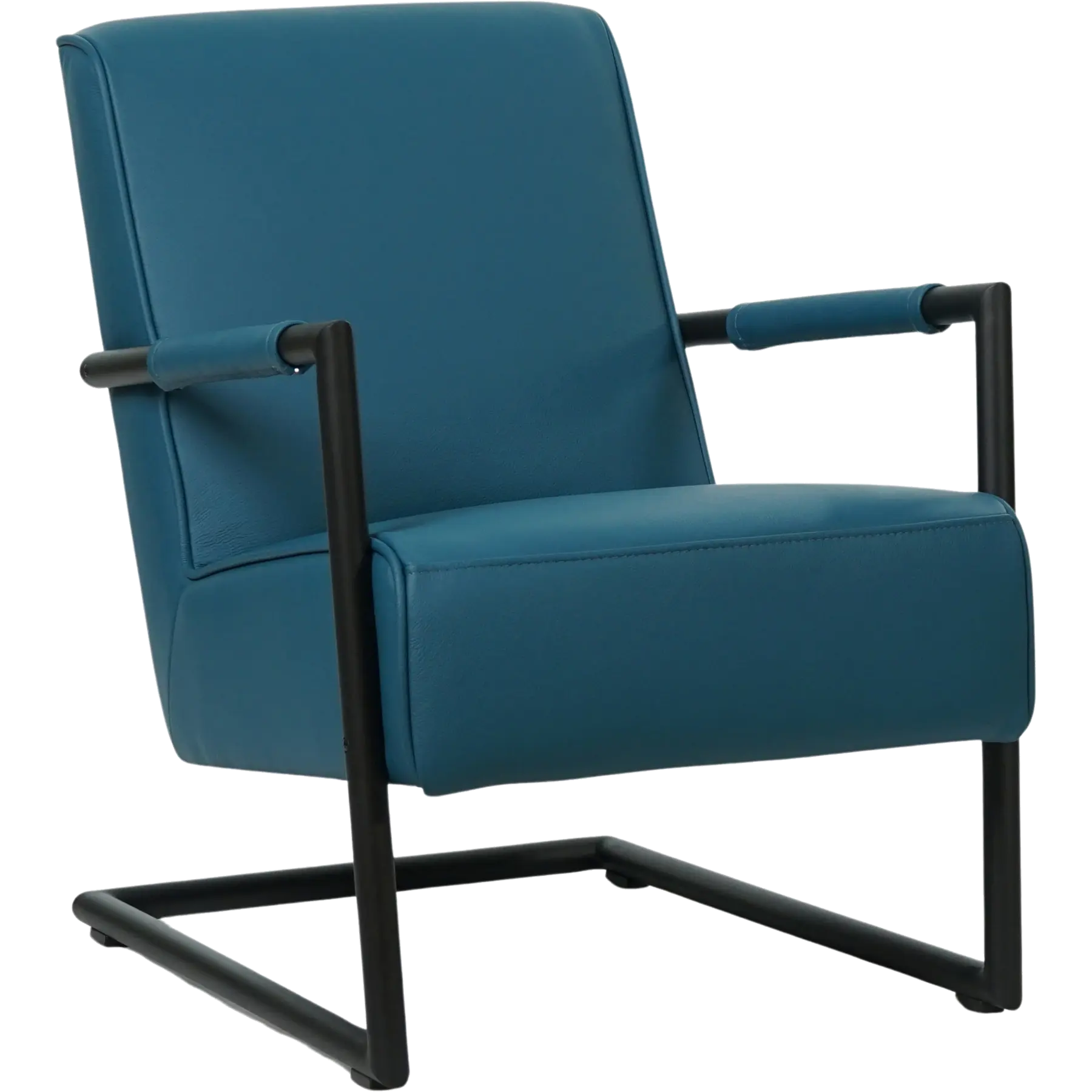 afbeelding van Leren fauteuil Lodge - Toledo Turquoise (blauw)